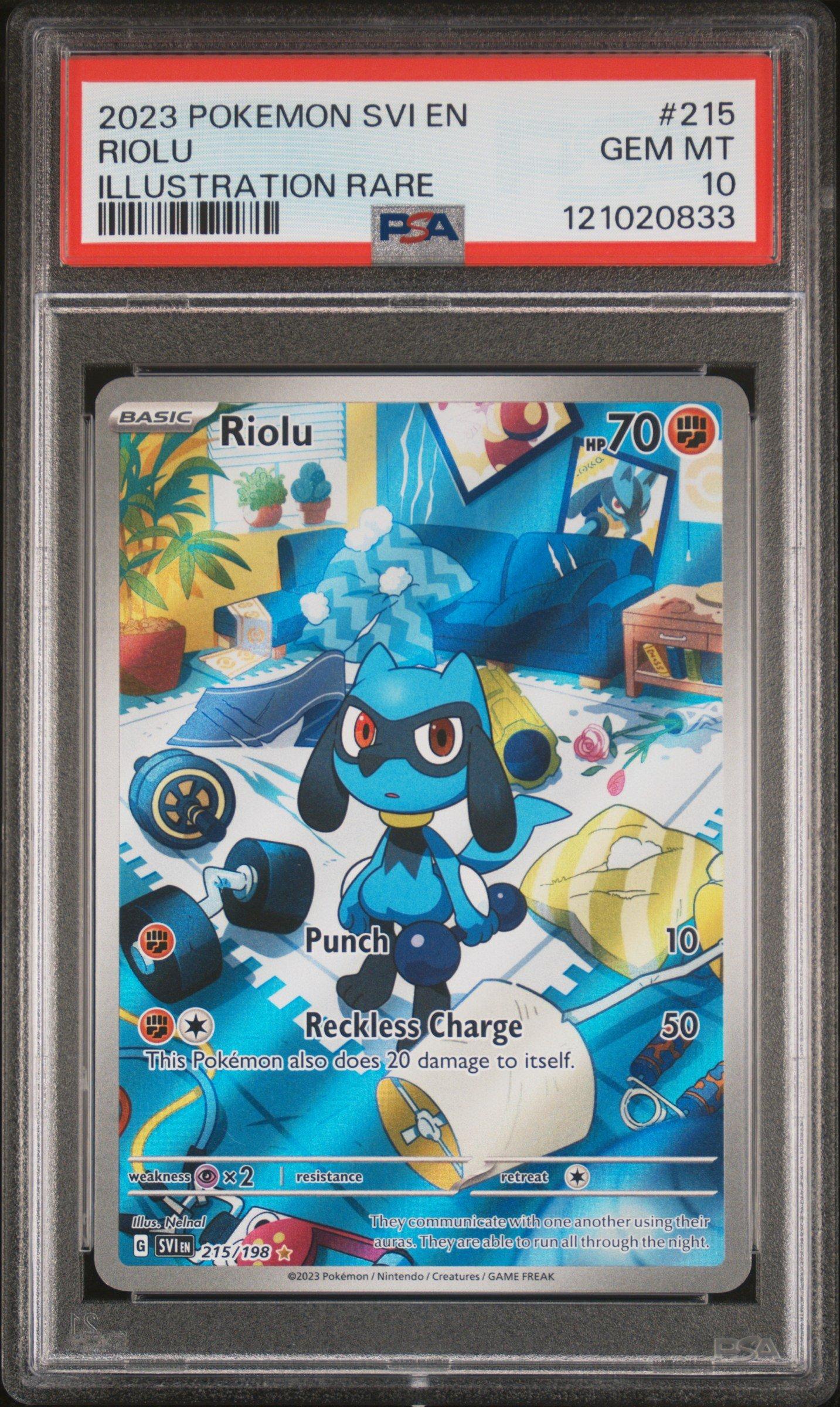 Scarlet Violet Riolu Rare 215 PSA 10 Pokemon graded card