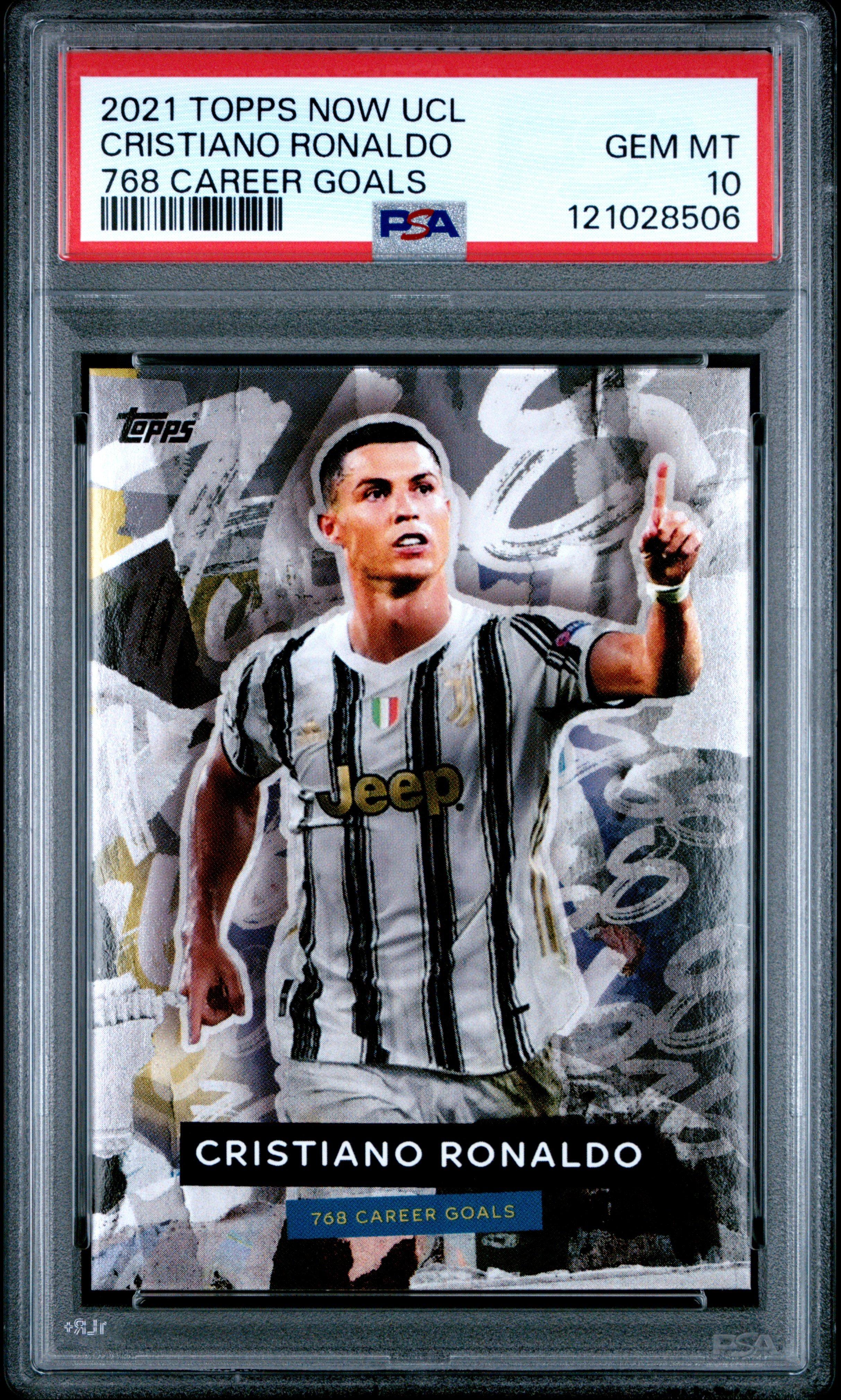 2021 Topps Now Ucl 768 Career Goals Cristiano Ronaldo PSA 10