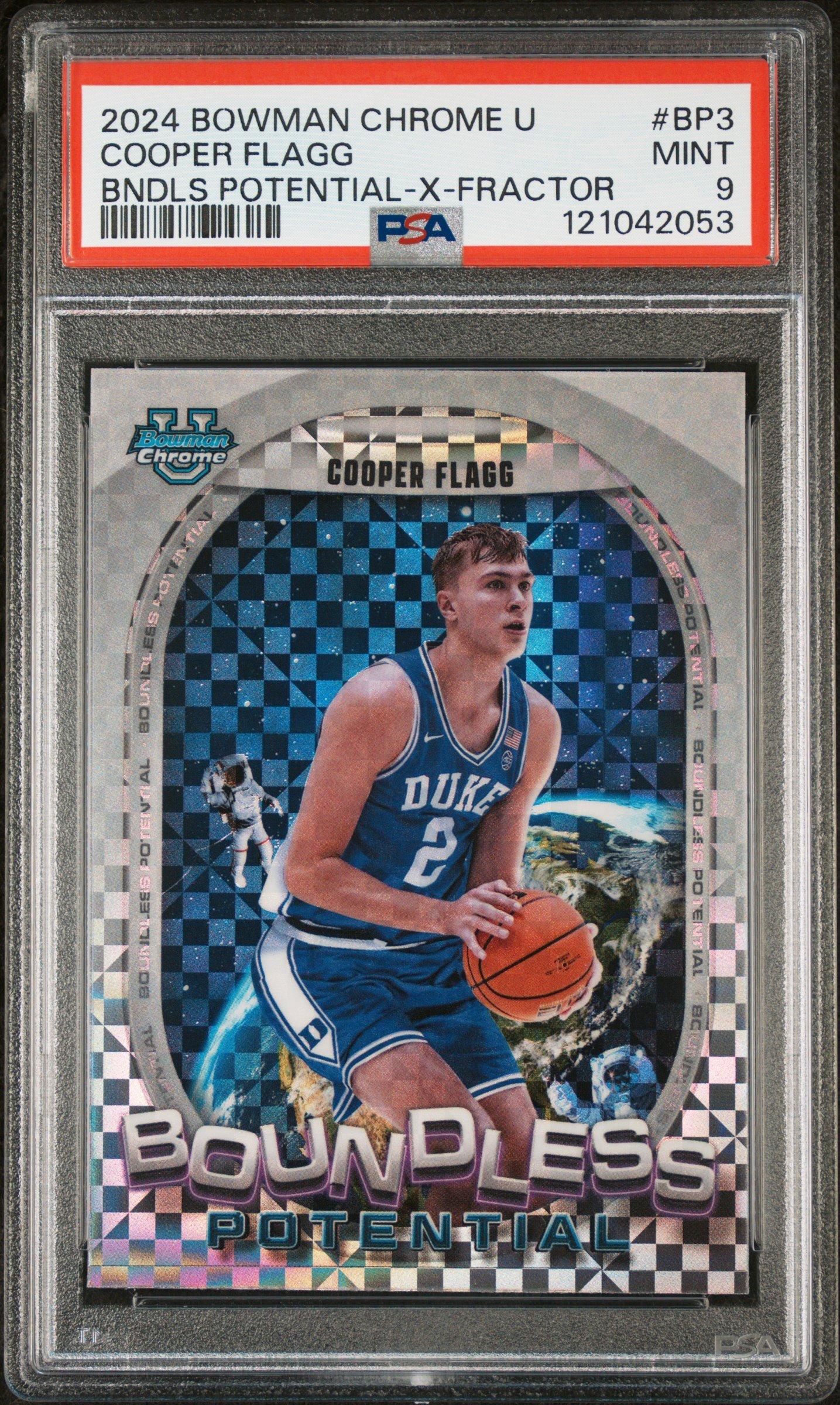 2024 Bowman Chrome University Boundless Potential Bp3 Cooper Flagg X-fractor PSA 9