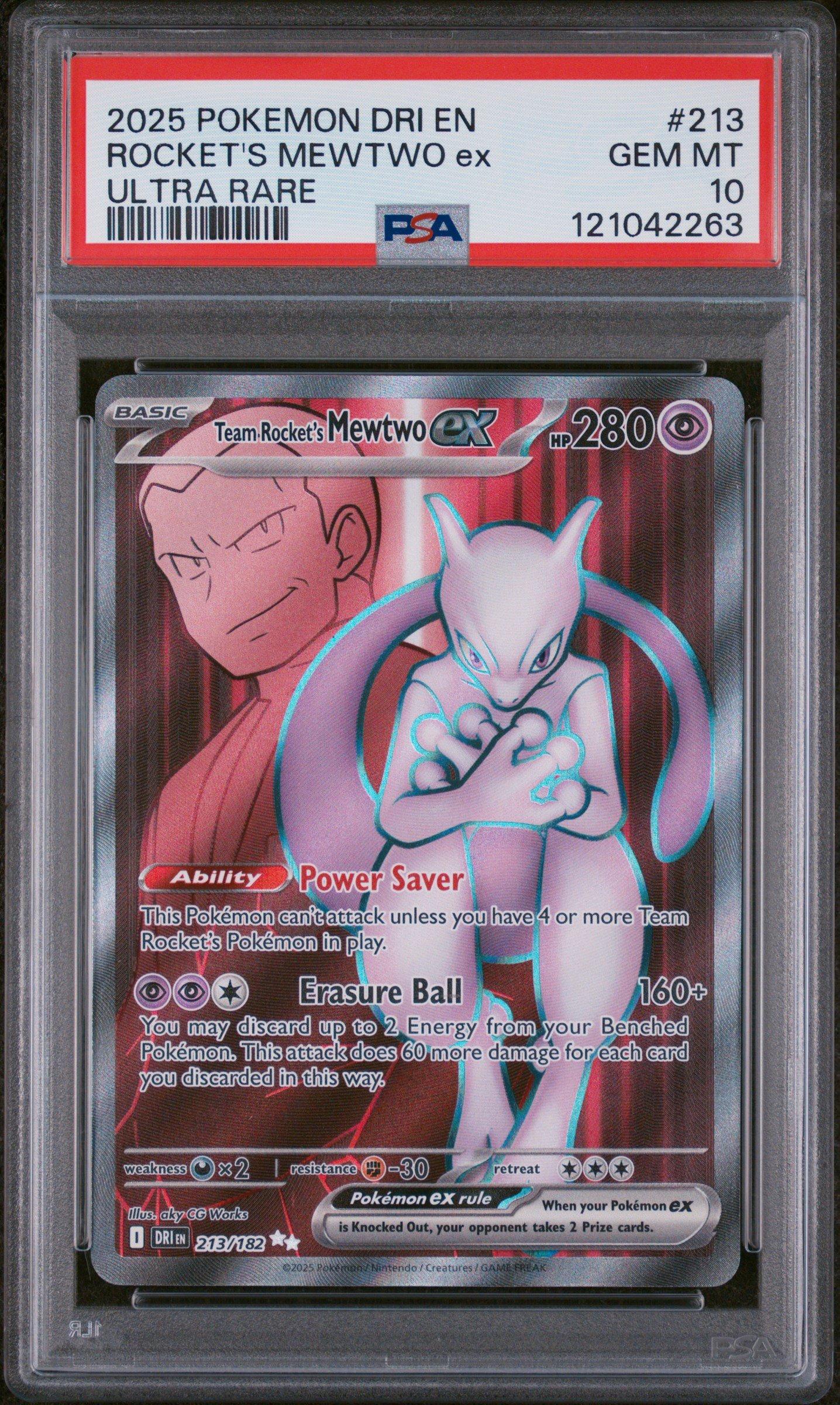 2025 Pokemon Dri En-destined Rivals 213 Team Rocket's Mewtwo Ex