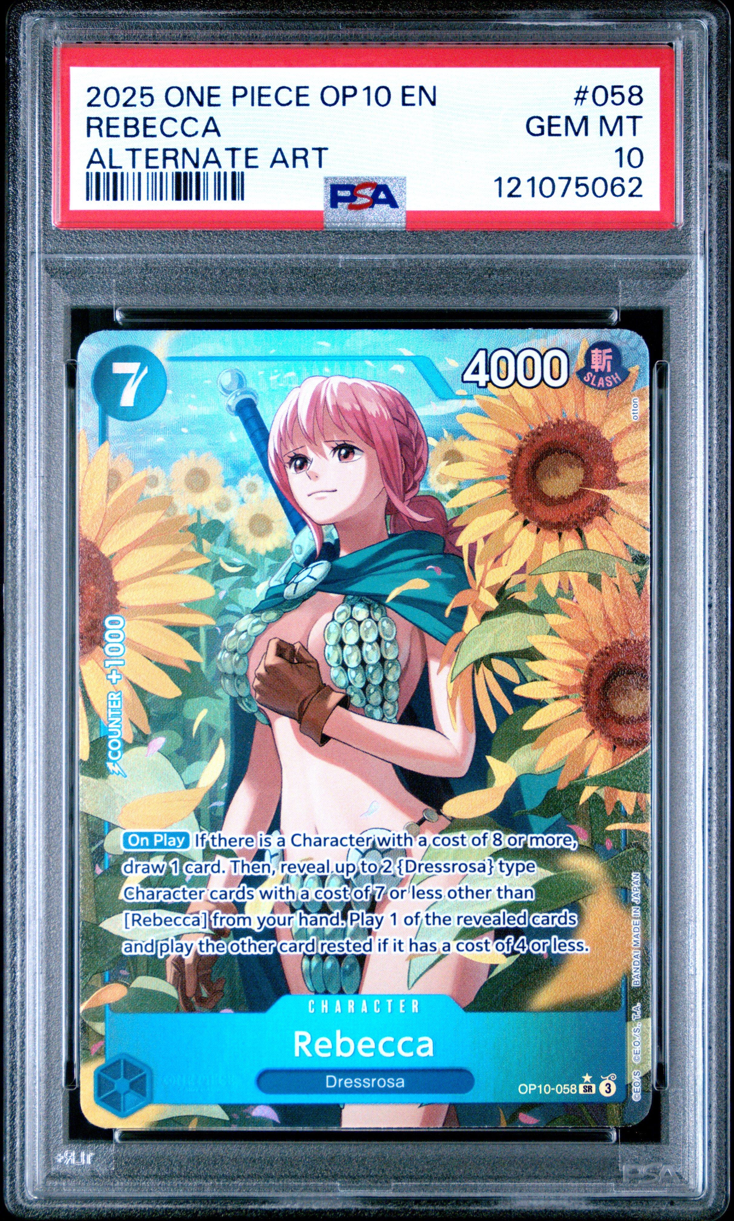 2025 One Piece Op10-royal Blood 058 Rebecca Alternate Art PSA 10