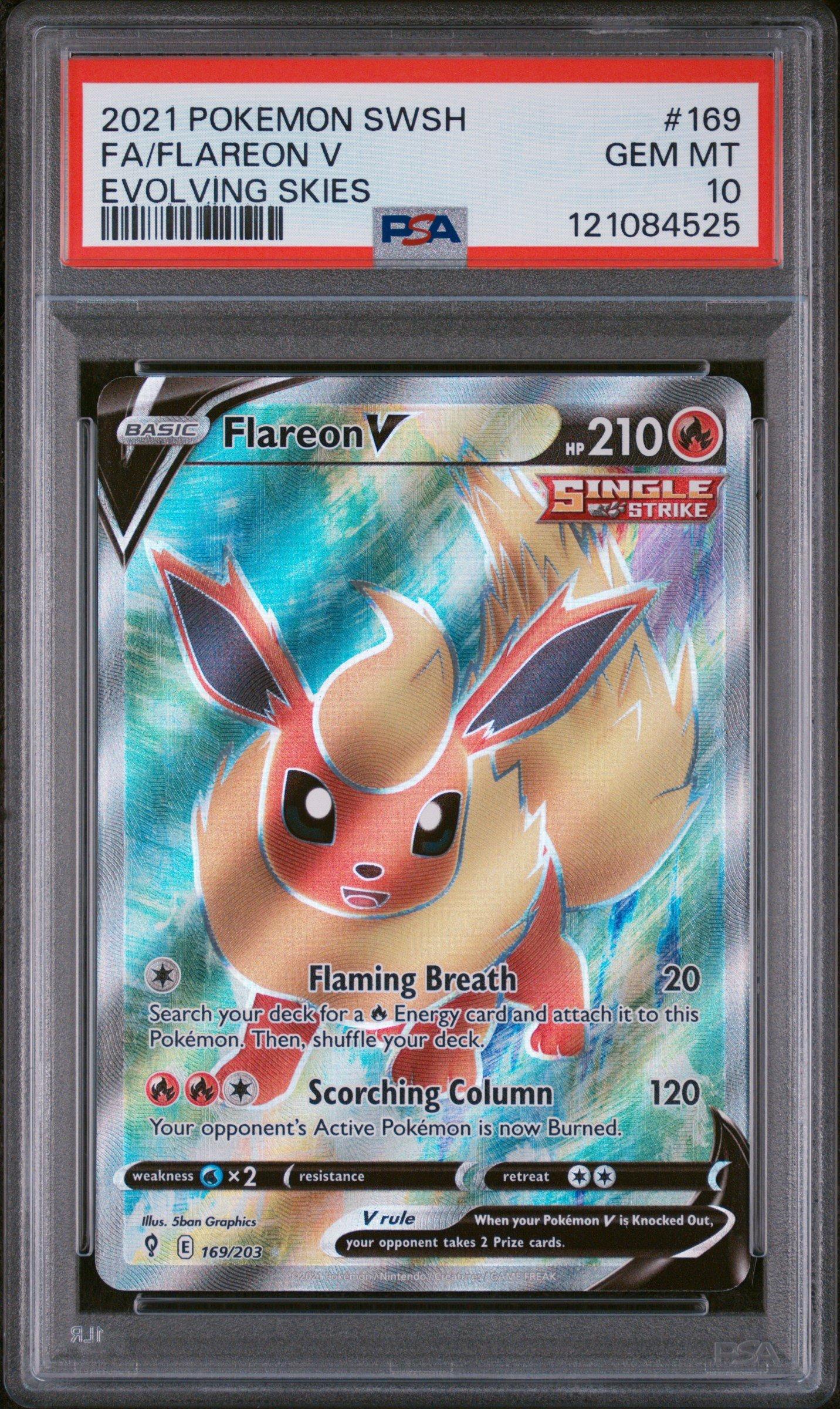 2021 Pokemon Sword & Shield Evolving Skies 169 Full Art/flareon V