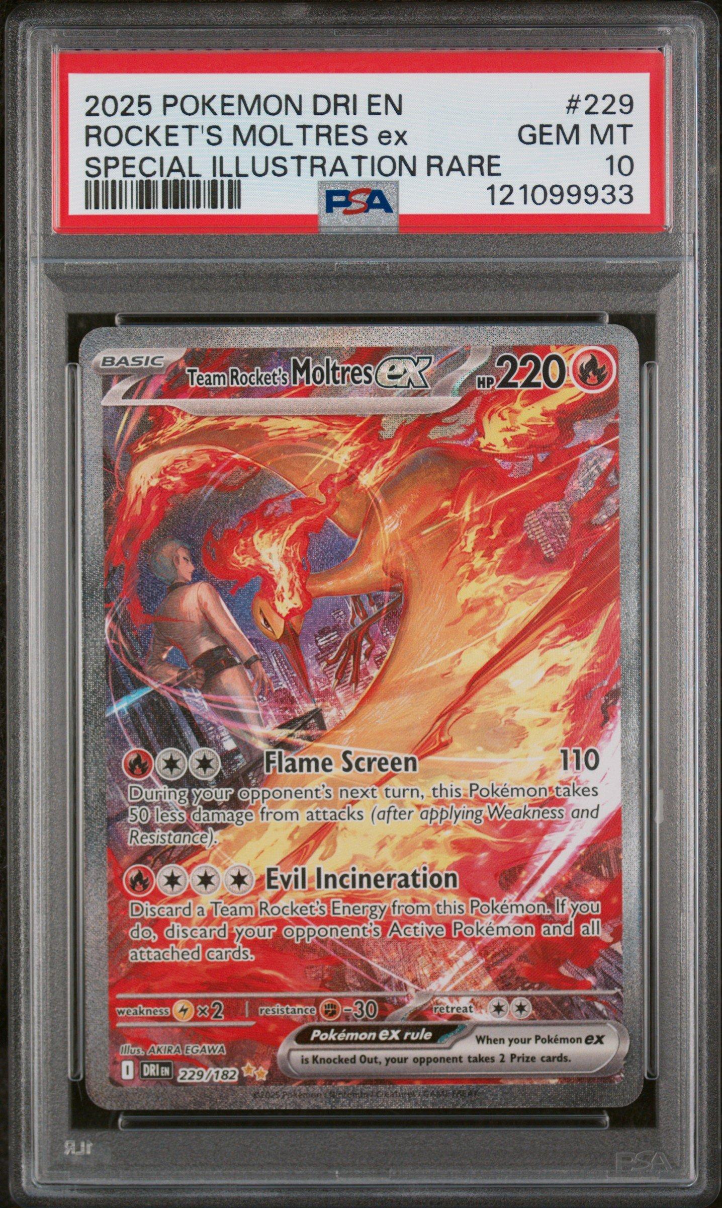 2025 Pokemon Dri En-destined Rivals 229 Team Rocket's Moltres Ex