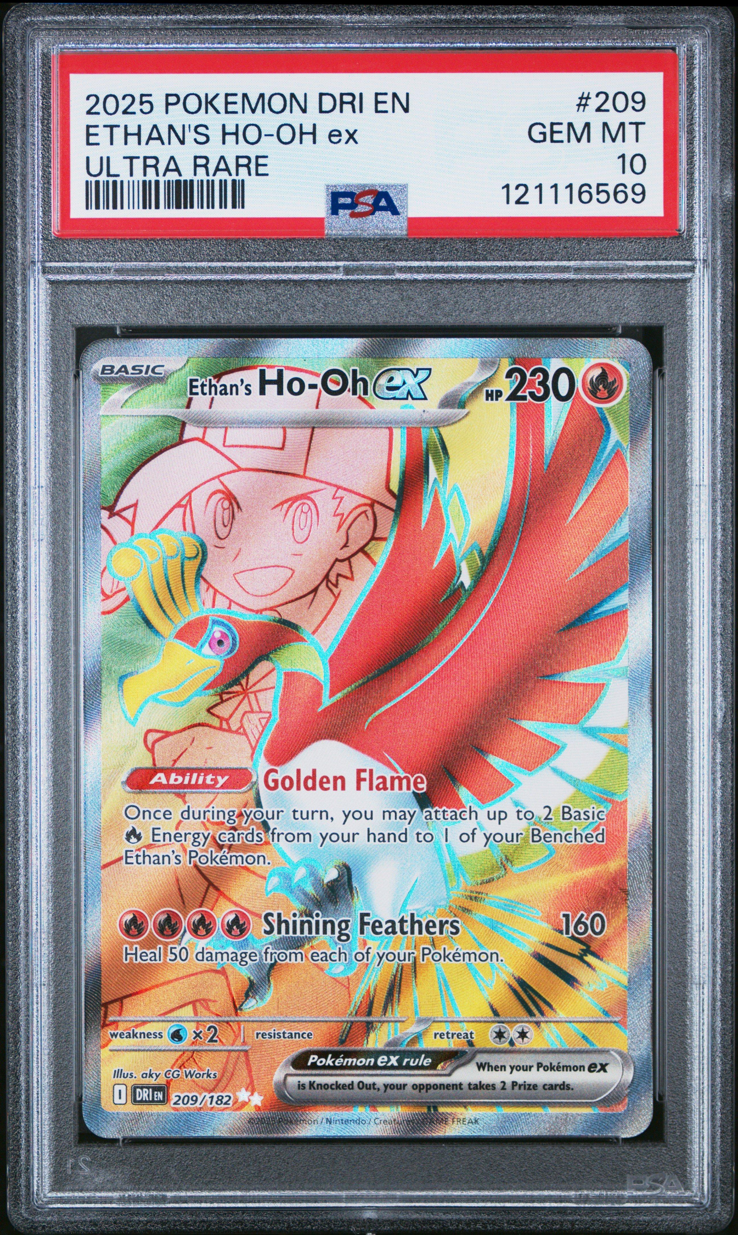 2025 Pokemon Pre En-prismatic Evolutions 209 Ethan's Ho-oh Ex