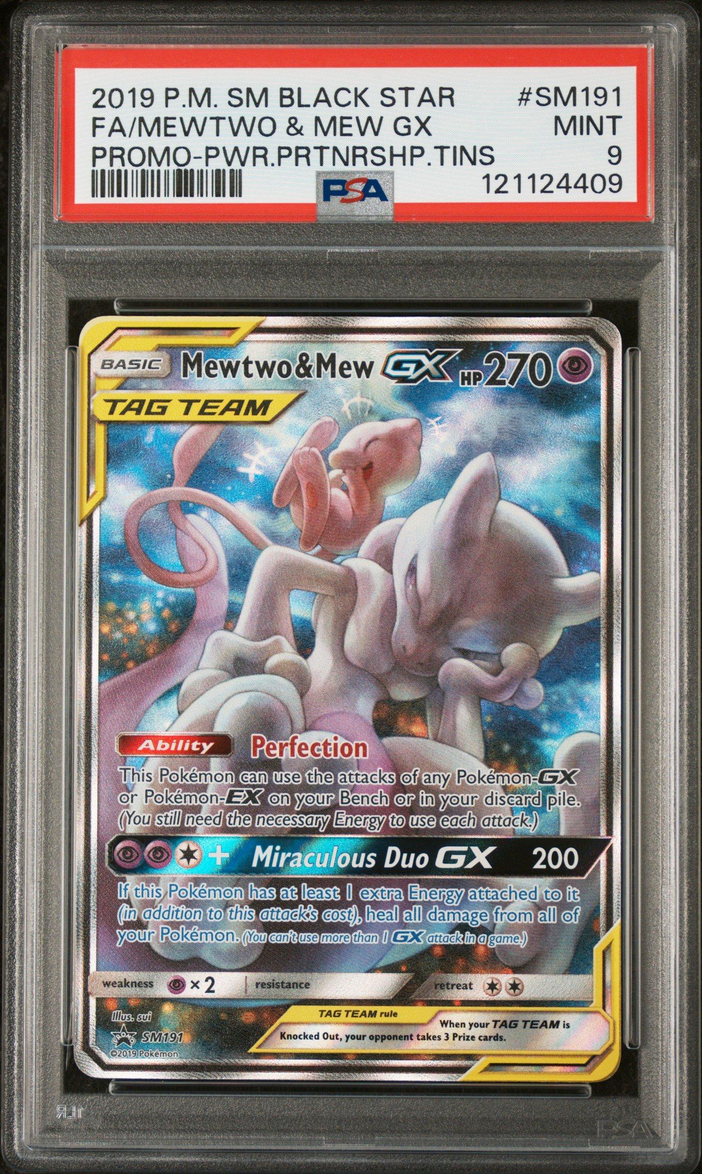 2019 Pokemon Sm Black Star Promo Sm191 Full Art/mewtwo & Mew Gx
