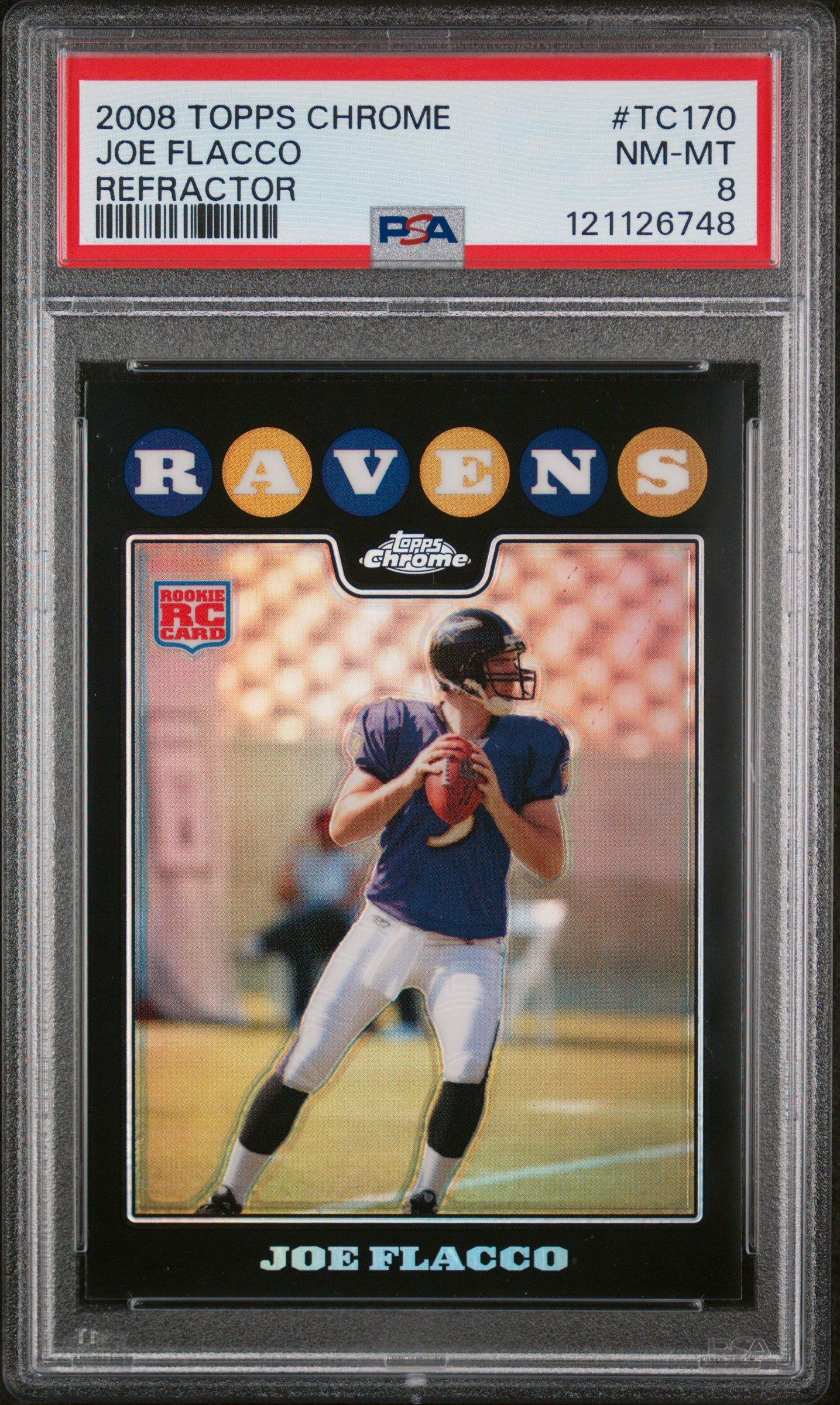 2008 Topps Chrome Tc170 Joe Flacco Refractor PSA 8