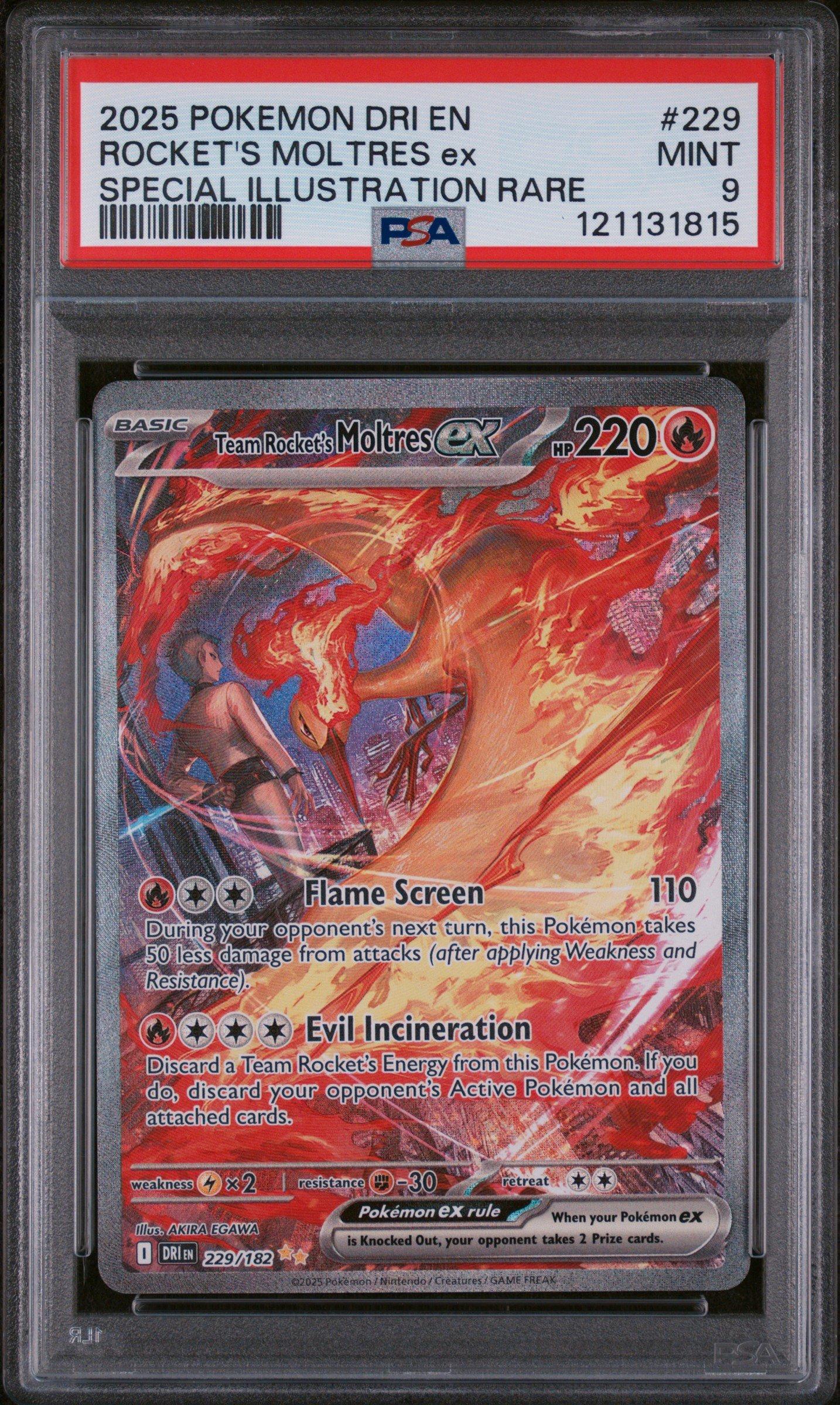 2025 Pokemon Dri En-destined Rivals 229 Team Rocket's Moltres Ex