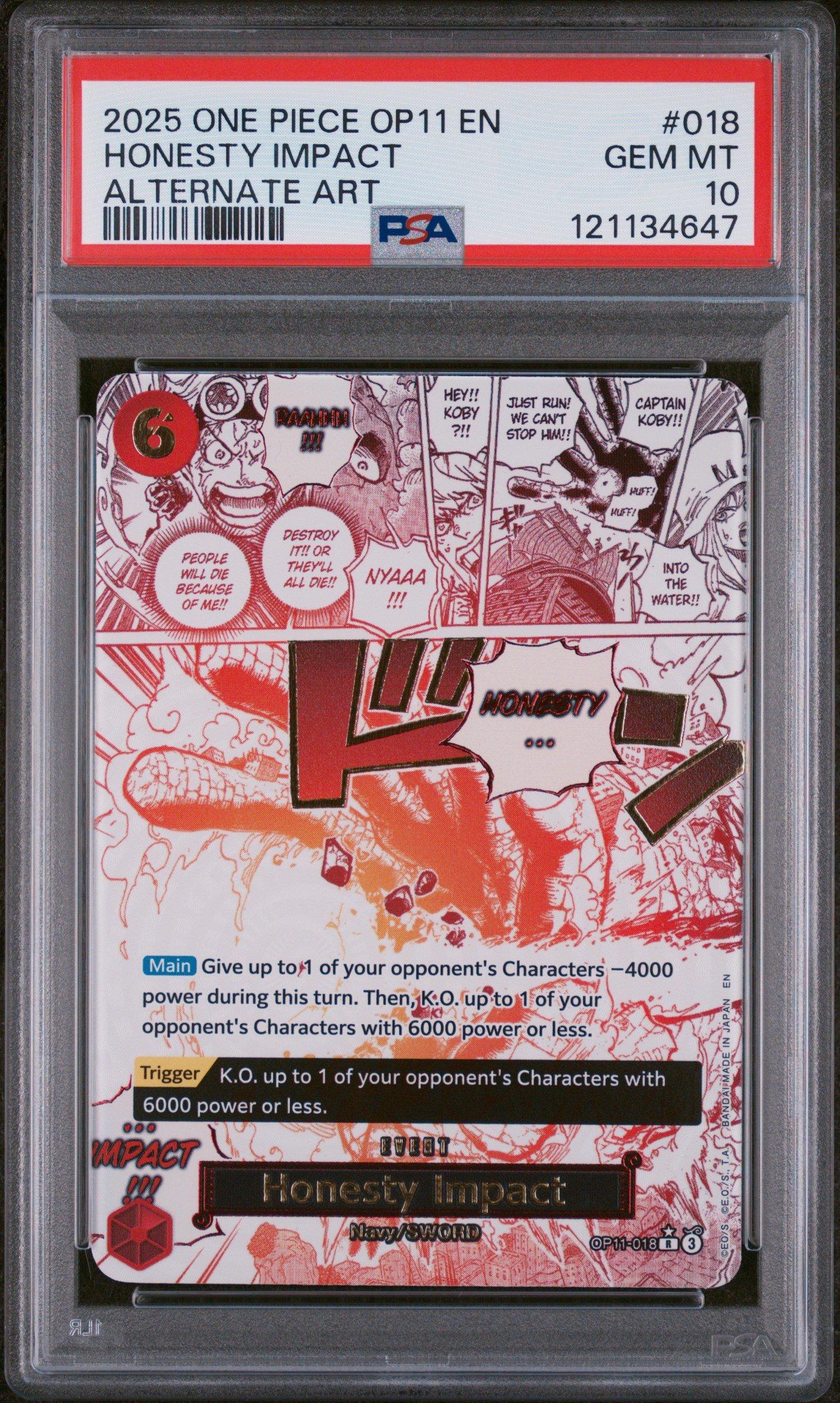 【PSA10】 HONESTY IMPACT ALTERNATE ART Honesty Impact [Alternate Art] OP11-018 Prices | One Piece