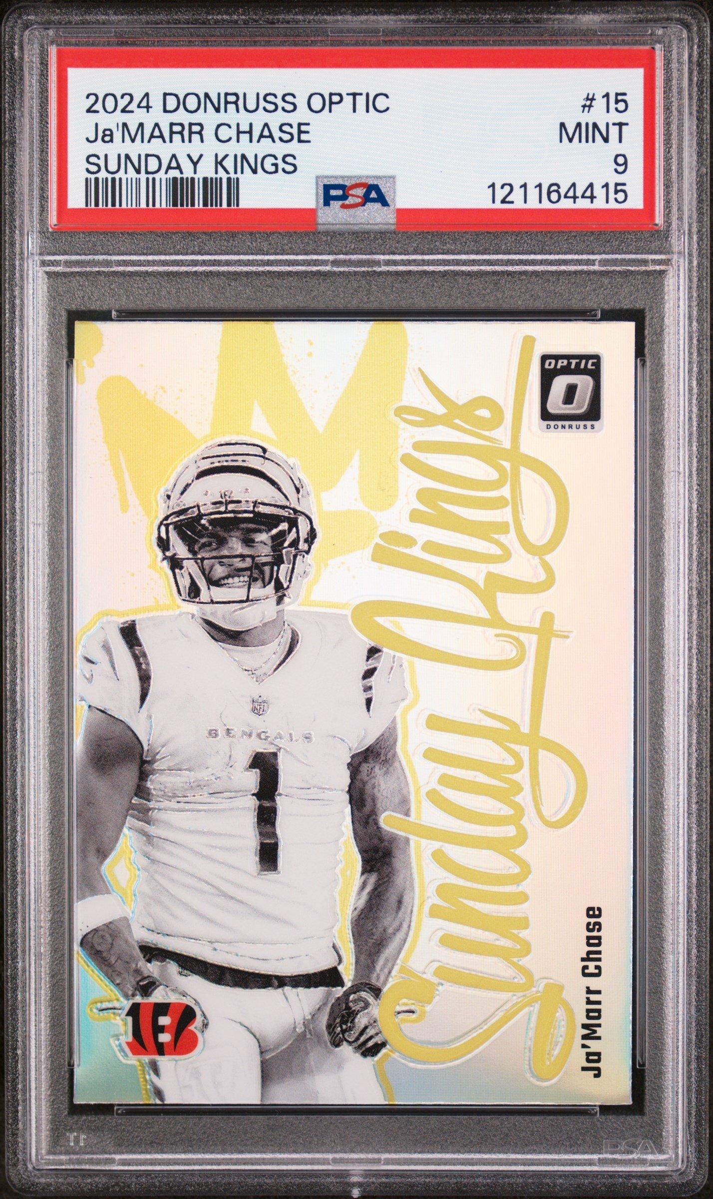 2024 Panini Donruss Optic Sunday Kings 15 Ja'marr Chase PSA 9