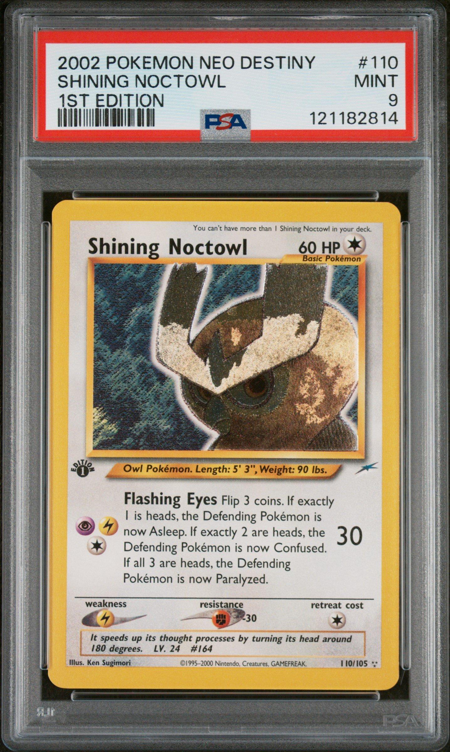 2002 Pokemon Neo Destiny 110 Shining Noctowl 1st Edition PSA 9