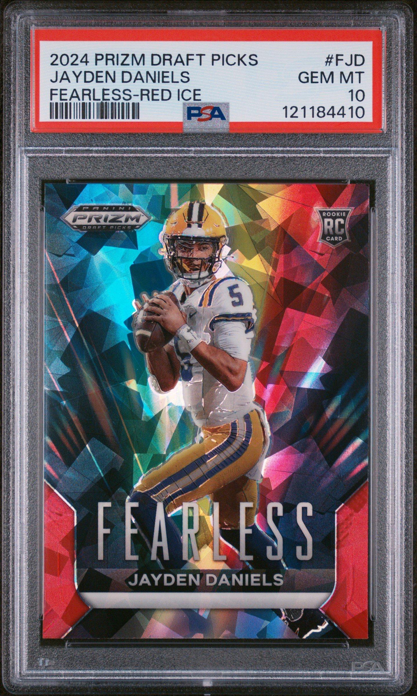 2024 Panini Prizm Draft Picks Fearless Fjd Jayden Daniels Red Ice PSA 10