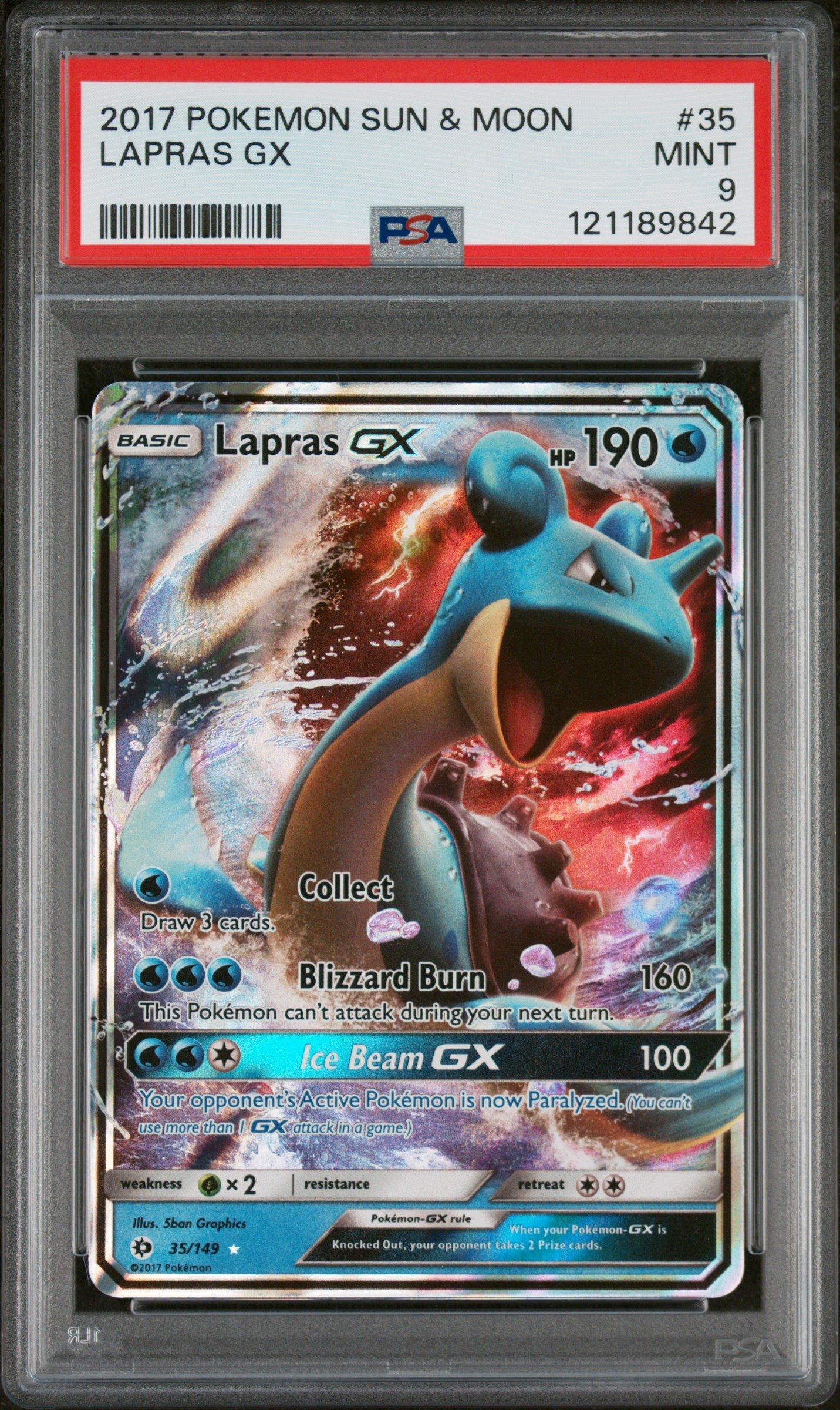 2017 Pokemon Sun & Moon 35 Lapras Gx PSA