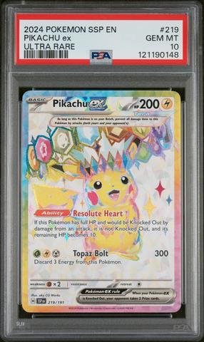 2024 Pokemon Ssp En-surging Sparks 219 Pikachu Ex Ultra Rare PSA