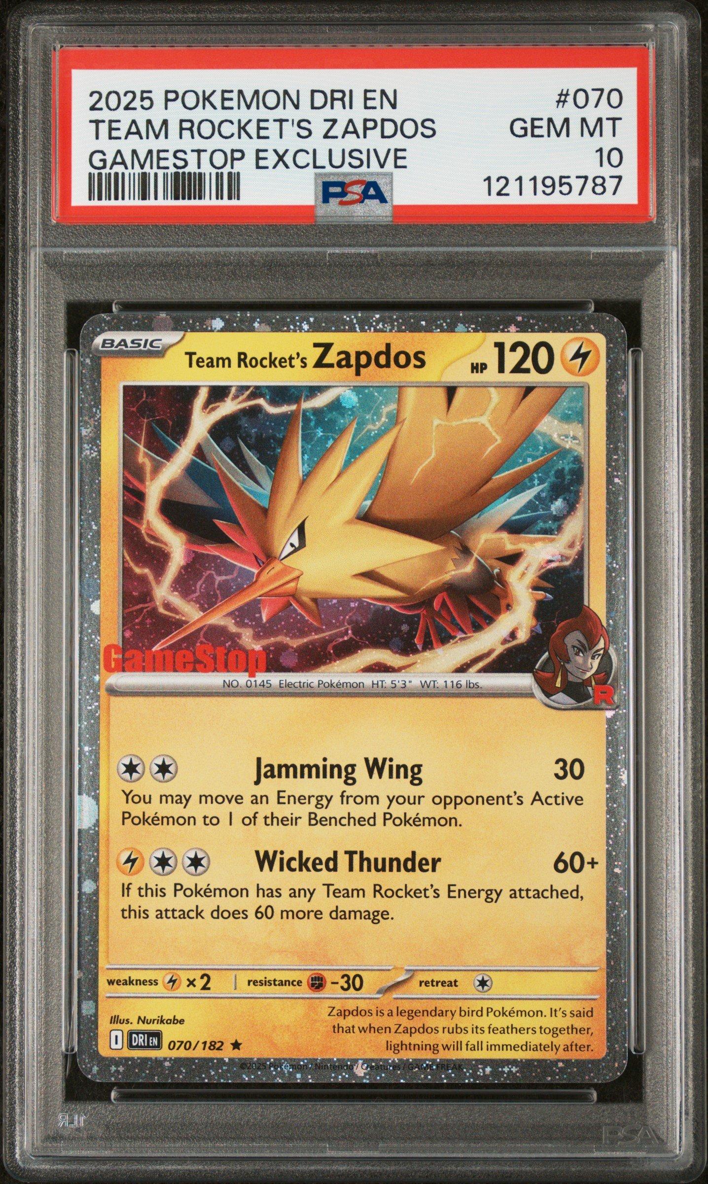 2025 Pokemon Dri En-destined Rivals 070 Team Rocket's Zapdos