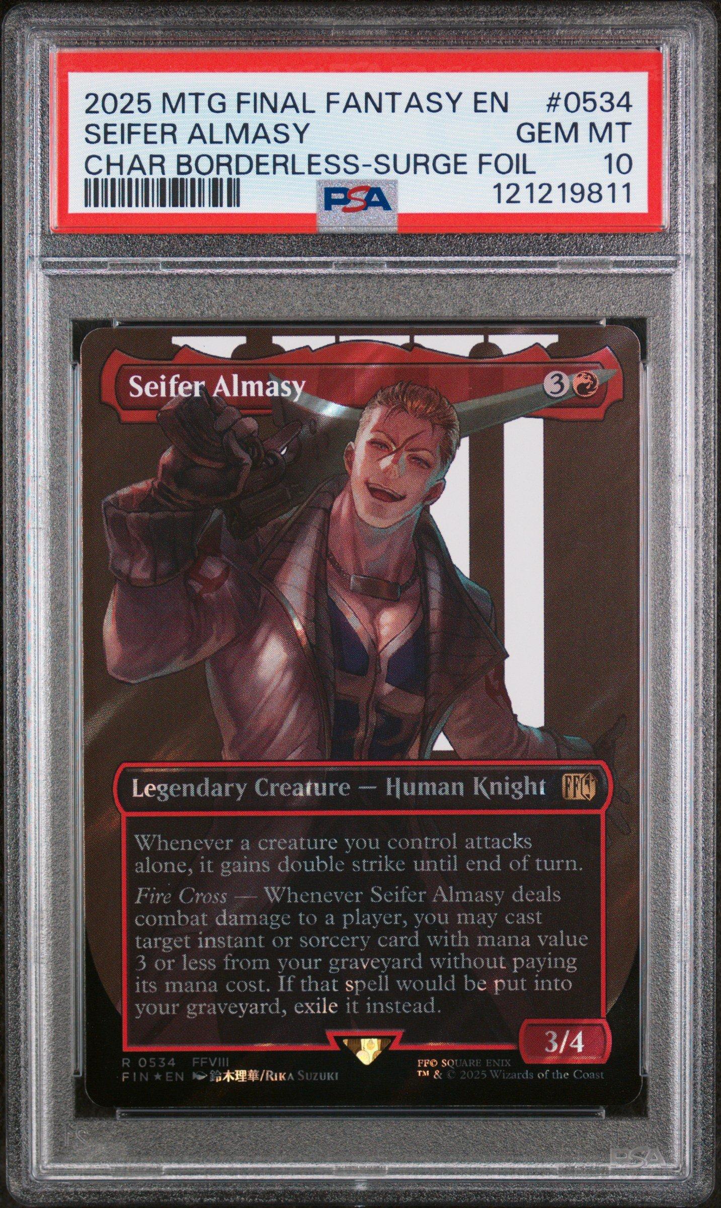 2025 Magic The Gathering Final Fantasy 0534 Seifer Almasy Character Borderless-surge Foil PSA 10