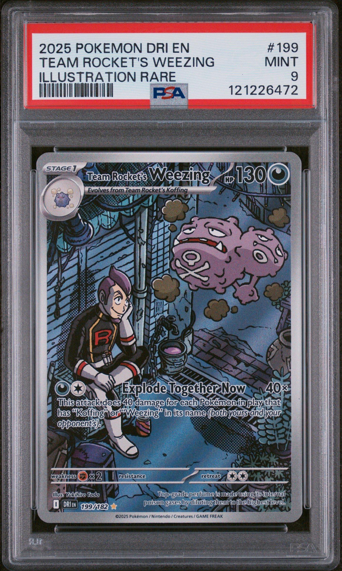 2025 Pokemon Dri En-destined Rivals 199 Team Rocket's Weezing Illustration Rare PSA