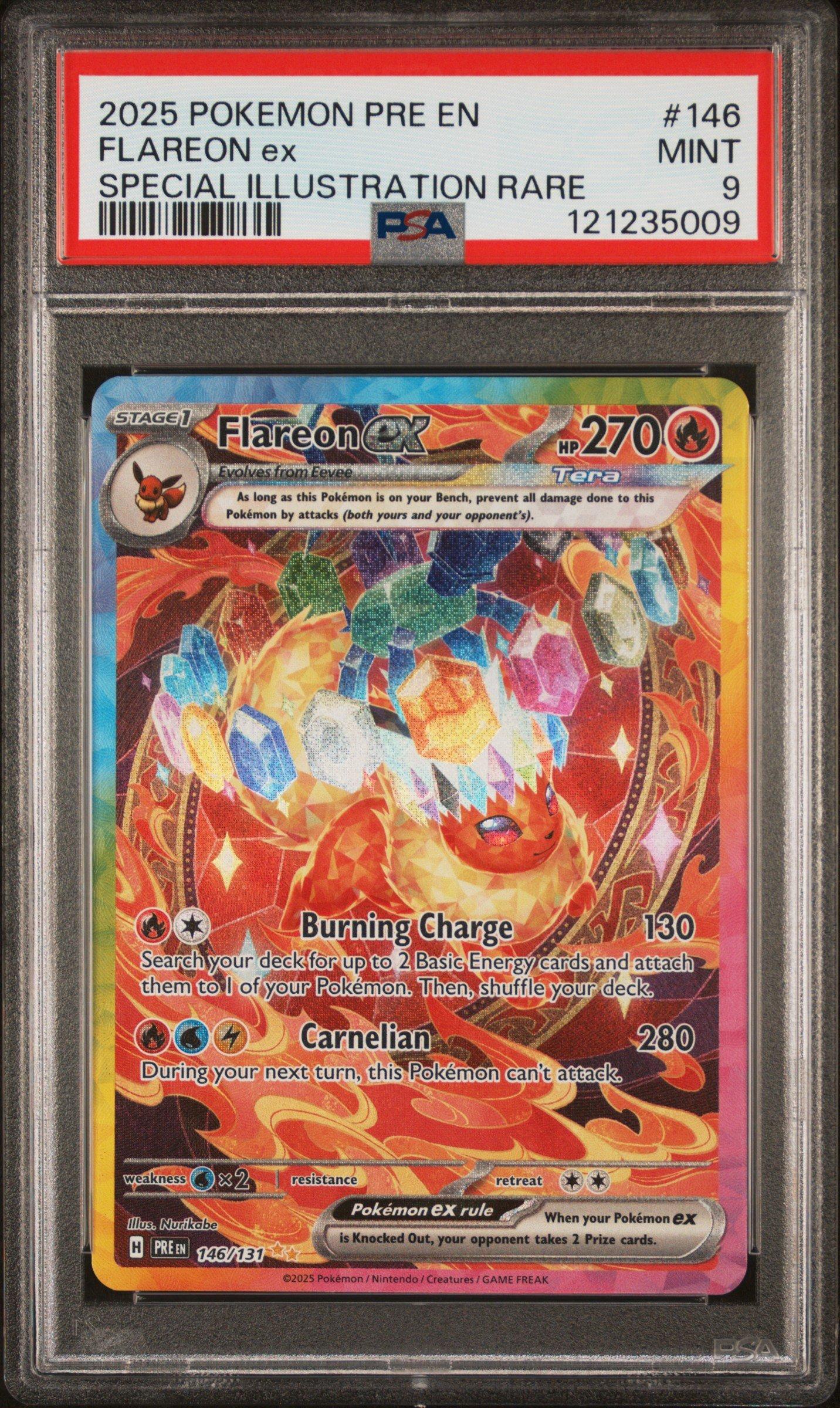 2025 Pokemon Pre En-prismatic Evolutions 146 Flareon Ex Special