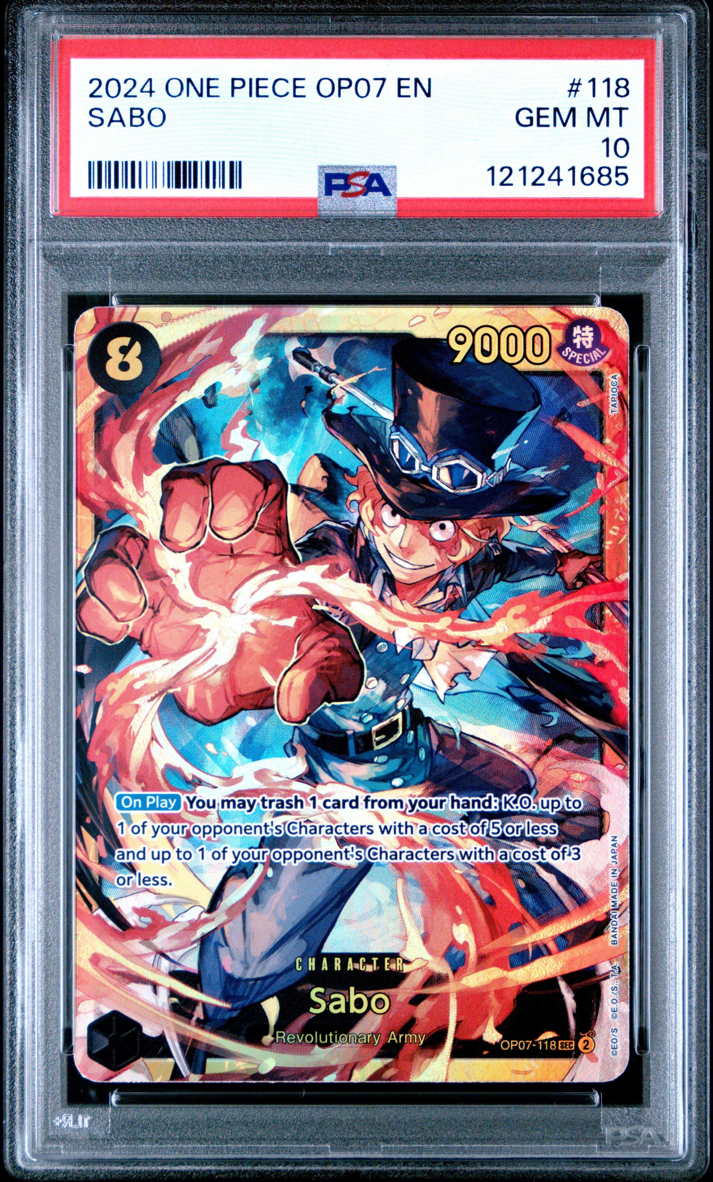 2024 One Piece Op07-500 Years In The Future 118 Sabo PSA 10