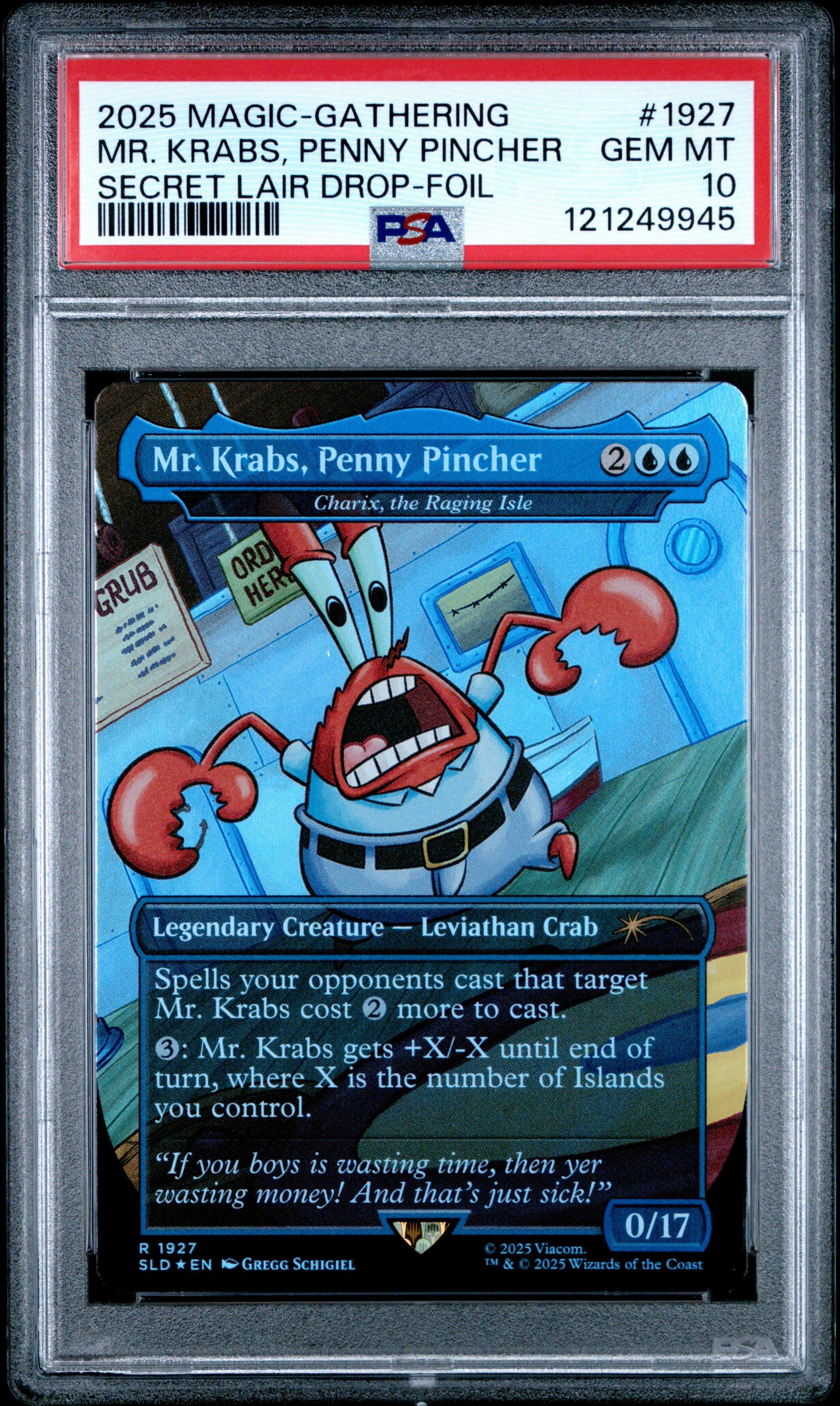 2025 Magic The Gathering Secret Lair Drop 1927 Mr. Krabs, Penny Pincher  Spongebob Squarepants: Legends Of Bikini Bottom-foil PSA 10 Graded Card |  GameStop