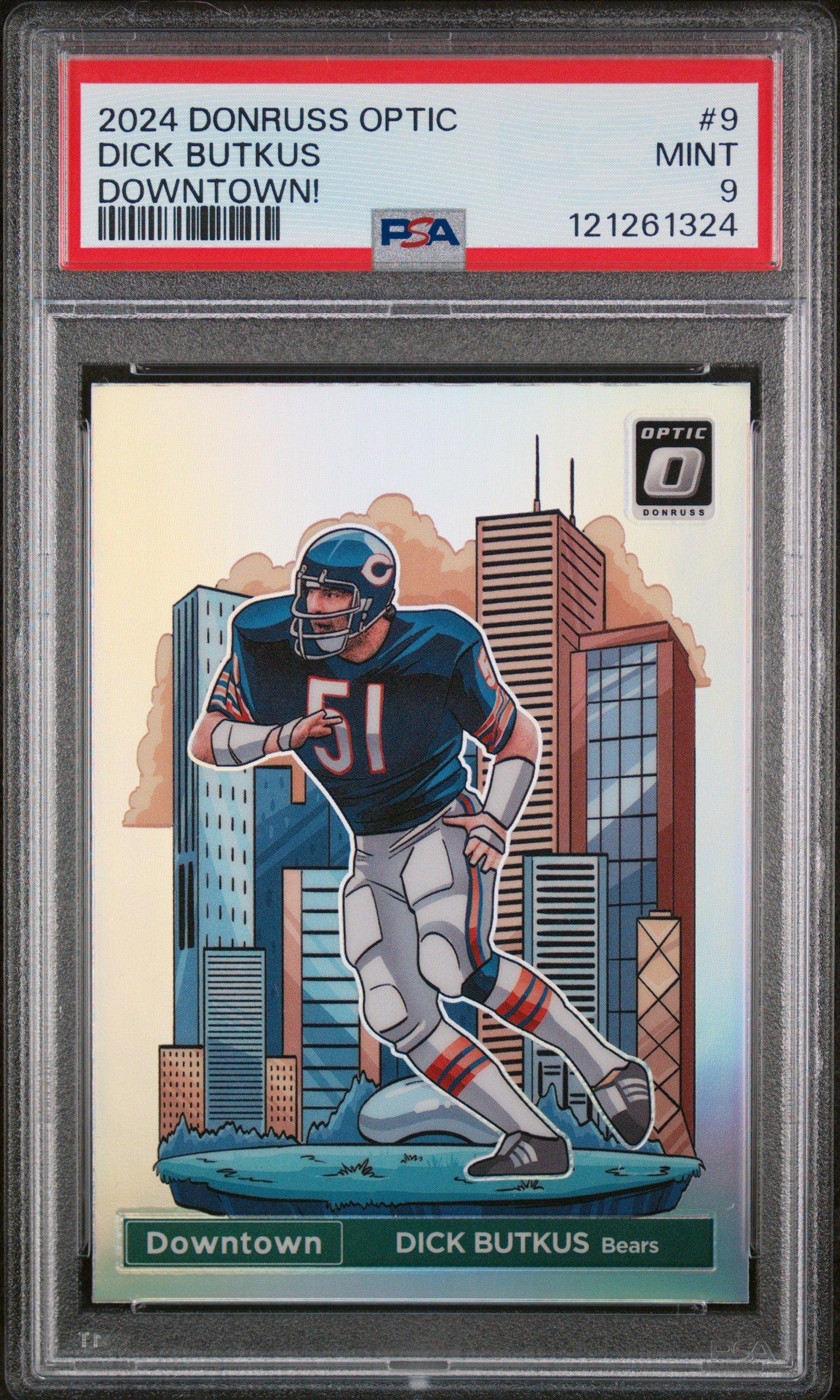 2024 Panini Donruss Optic Downtown! 9 Dick Butkus PSA 9