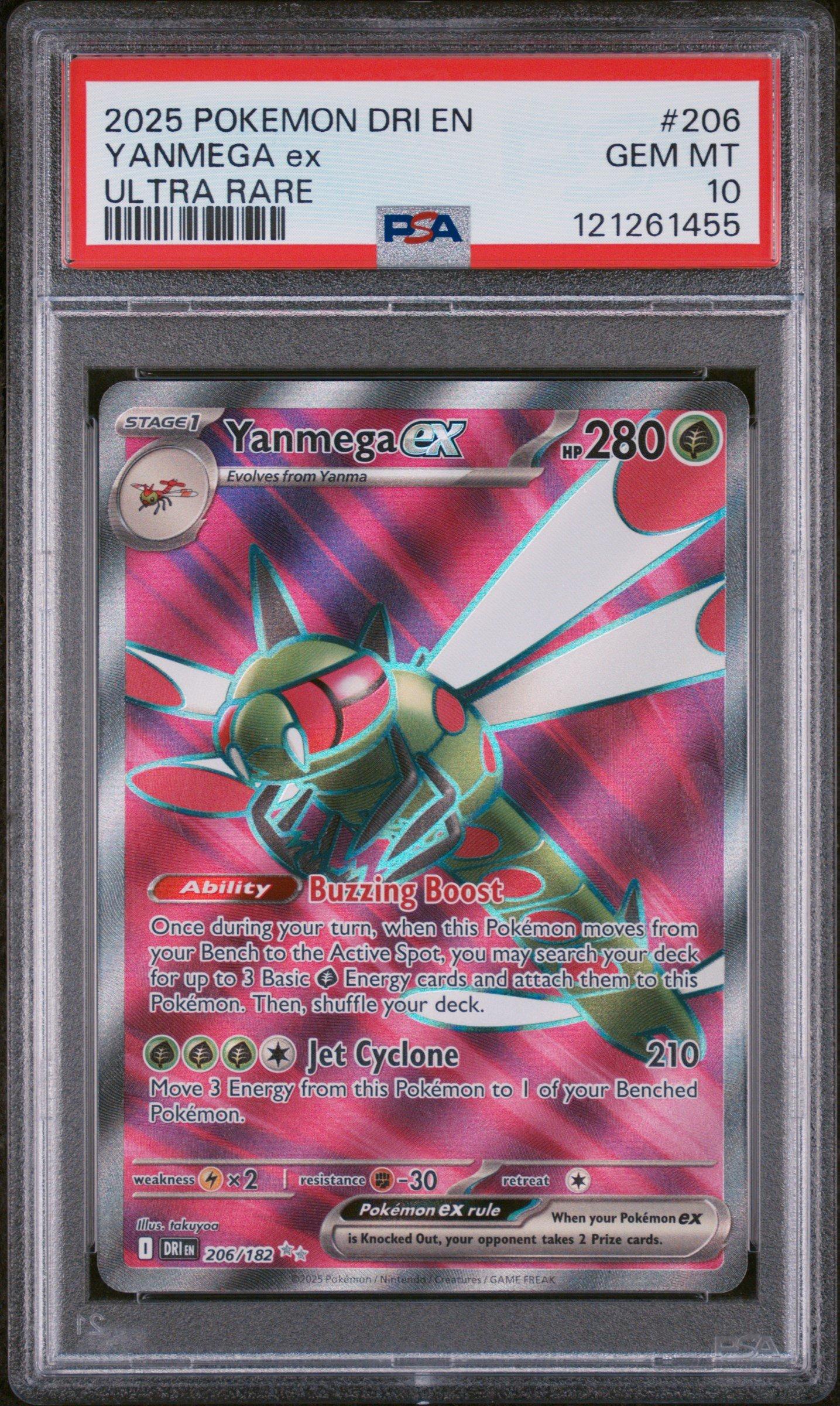 2025 Pokemon Dri En-destined Rivals 206 Yanmega Ex Ultra Rare PSA