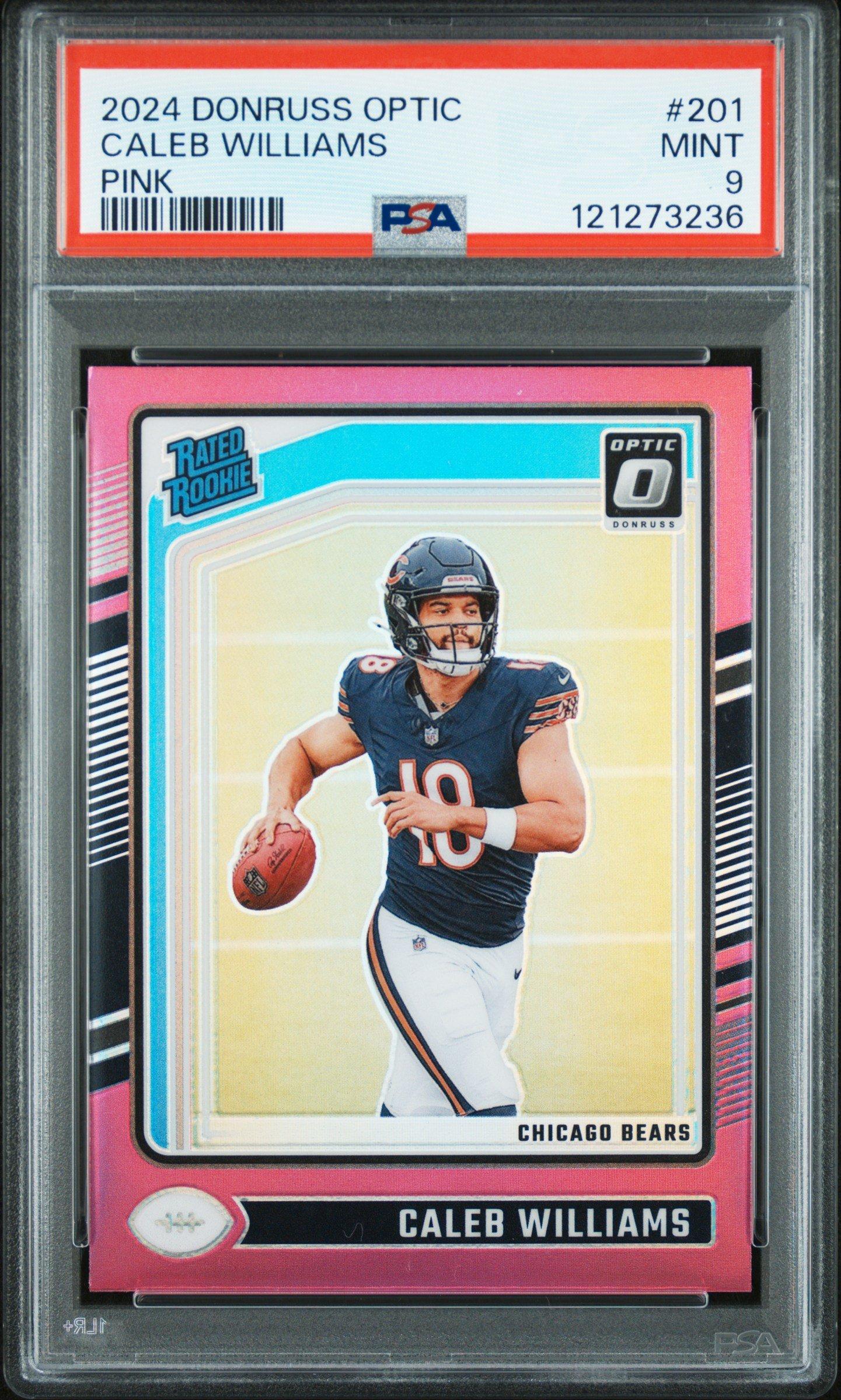 2024 Panini Donruss Optic 201 Caleb Williams Pink PSA 9 Graded