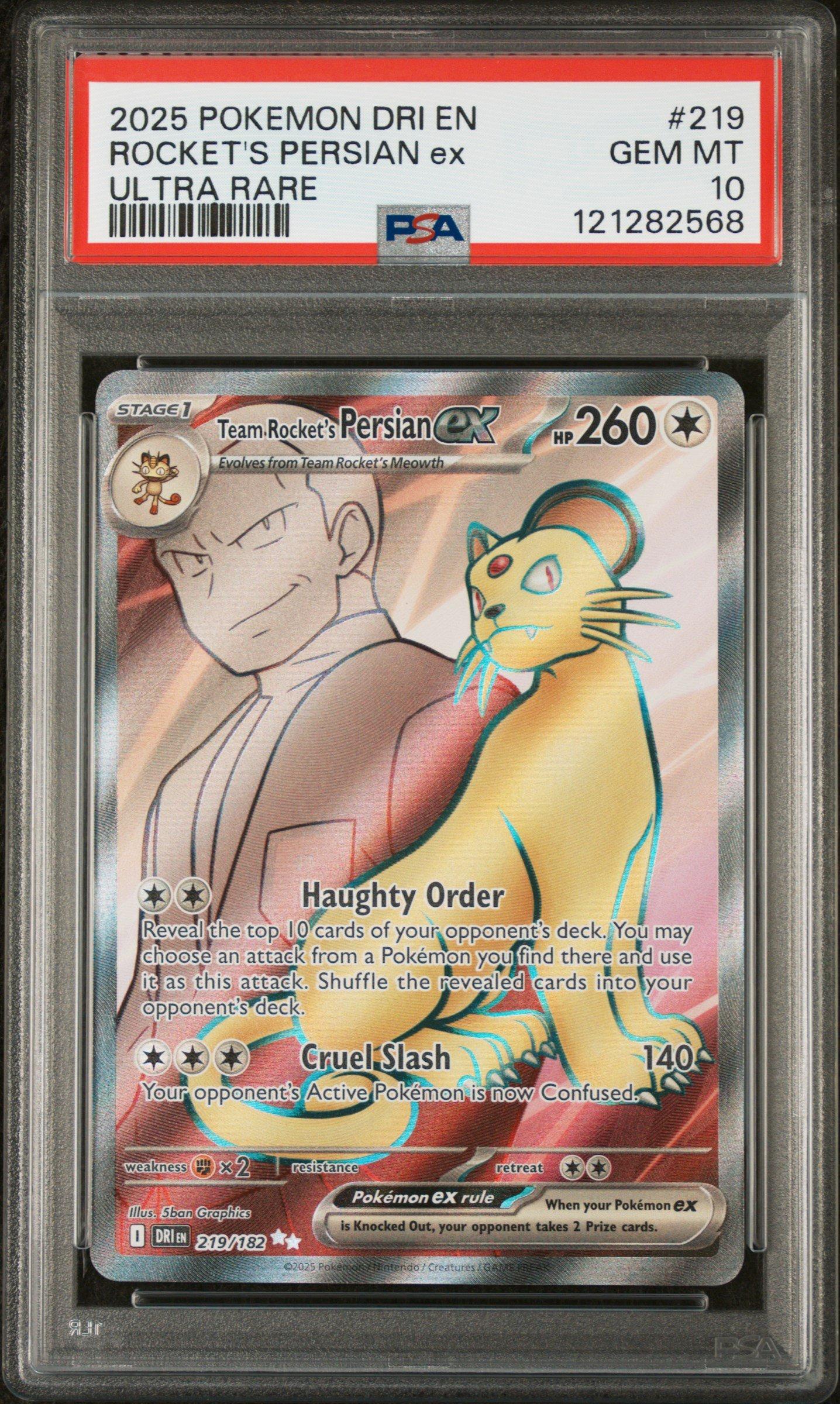 2025 Pokemon Dri En-destined Rivals 219 Team Rocket's Persian Ex