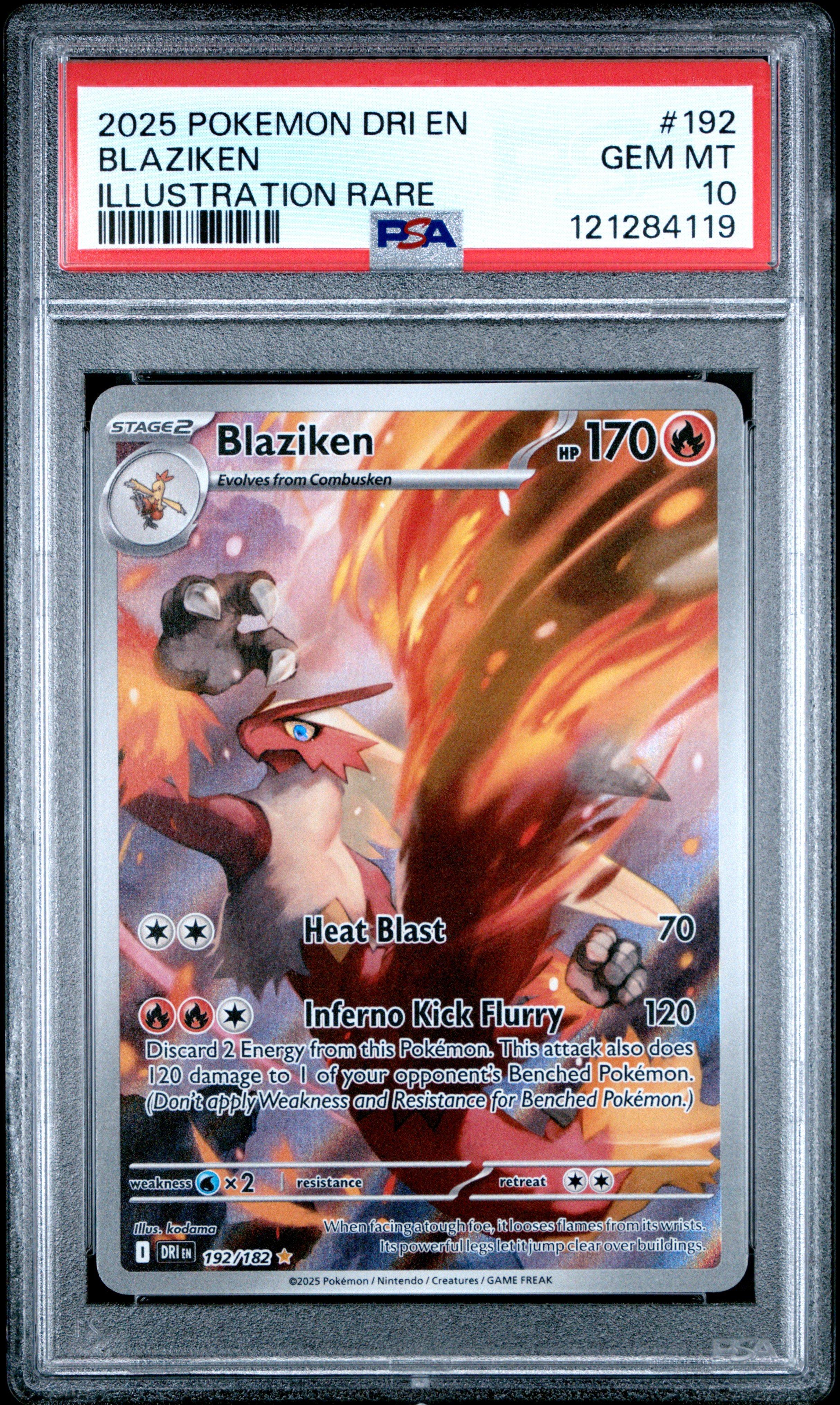 2025 Pokemon Dri En-destined Rivals 192 Blaziken Illustration Rare
