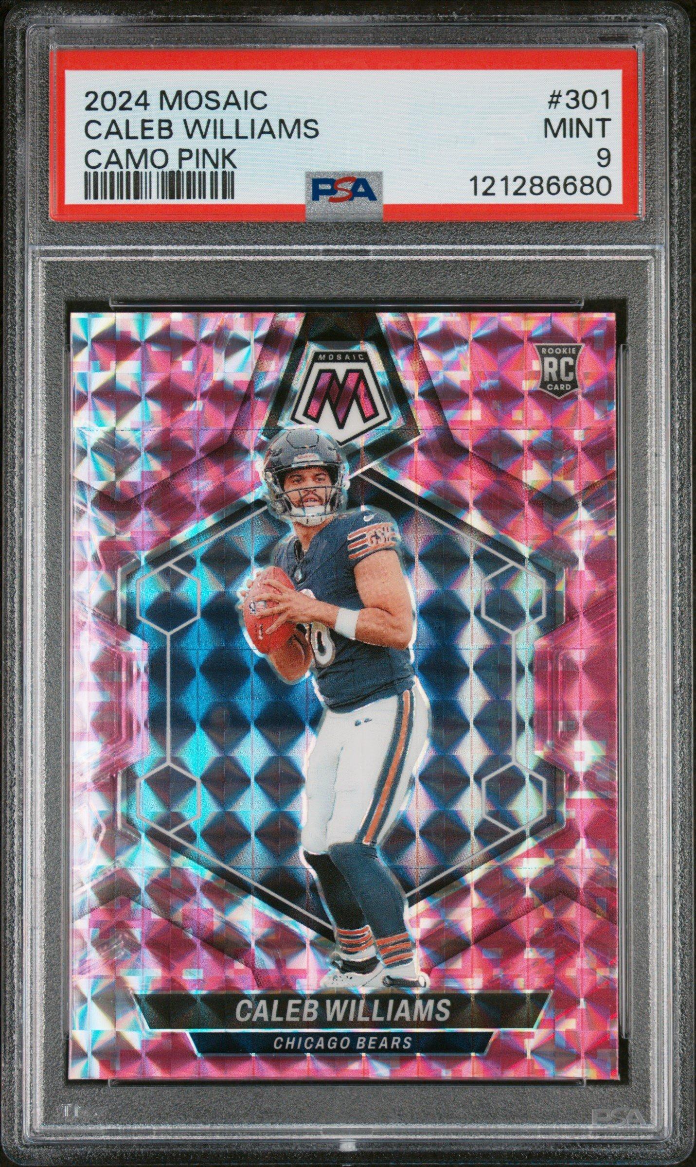 2024 Panini Mosaic 301 Caleb Williams Camo Pink PSA