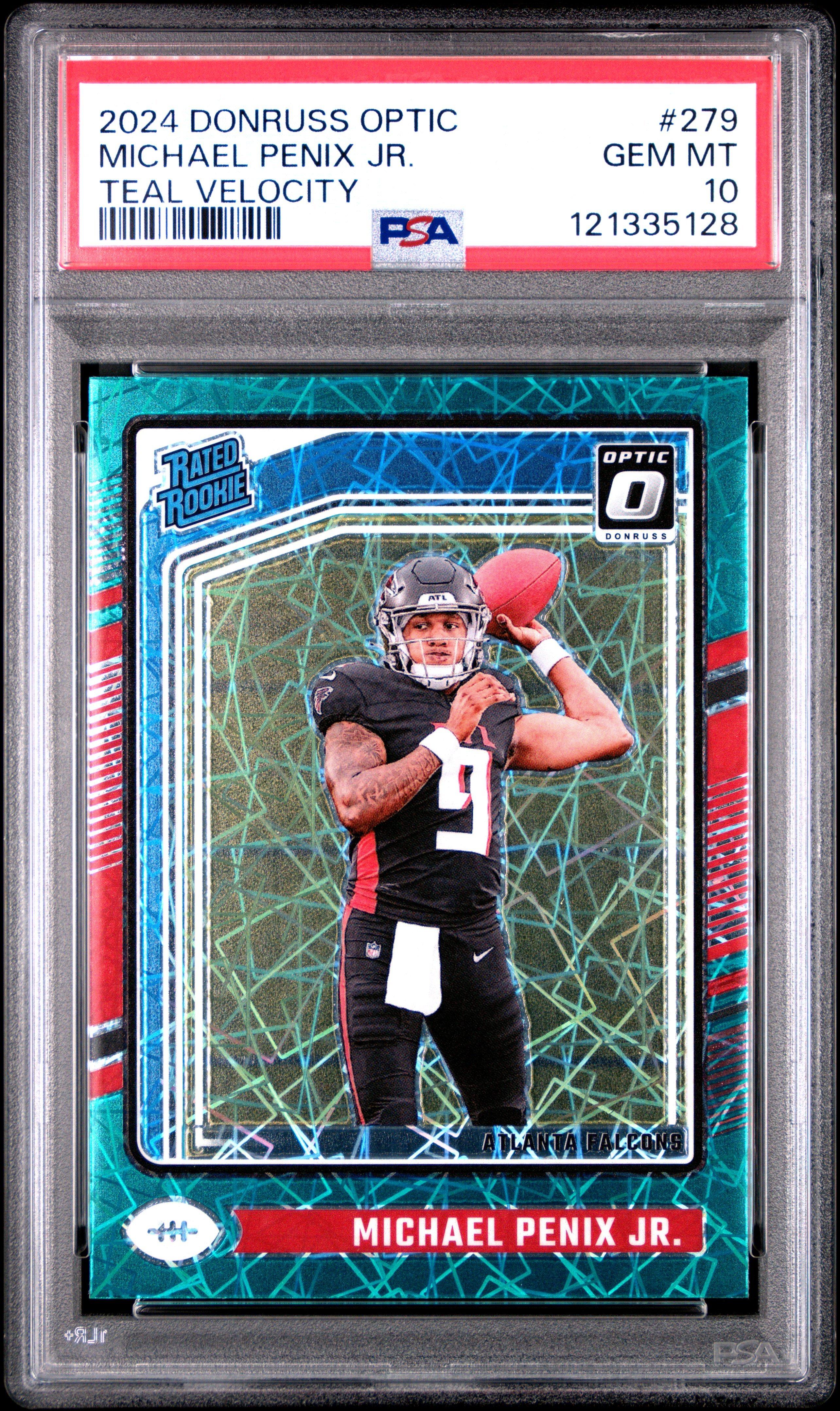 2024 Panini Donruss Optic 279 Michael Penix Jr. Teal Velocity PSA