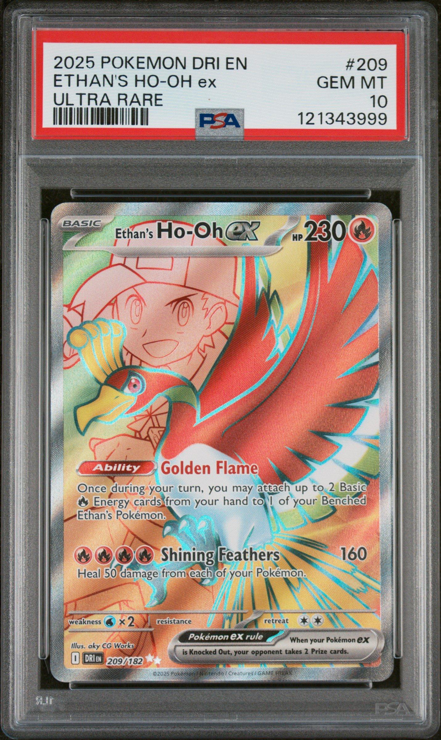 2025 Pokemon Dri En-destined Rivals 209 Ethan's Ho-oh Ex Ultra