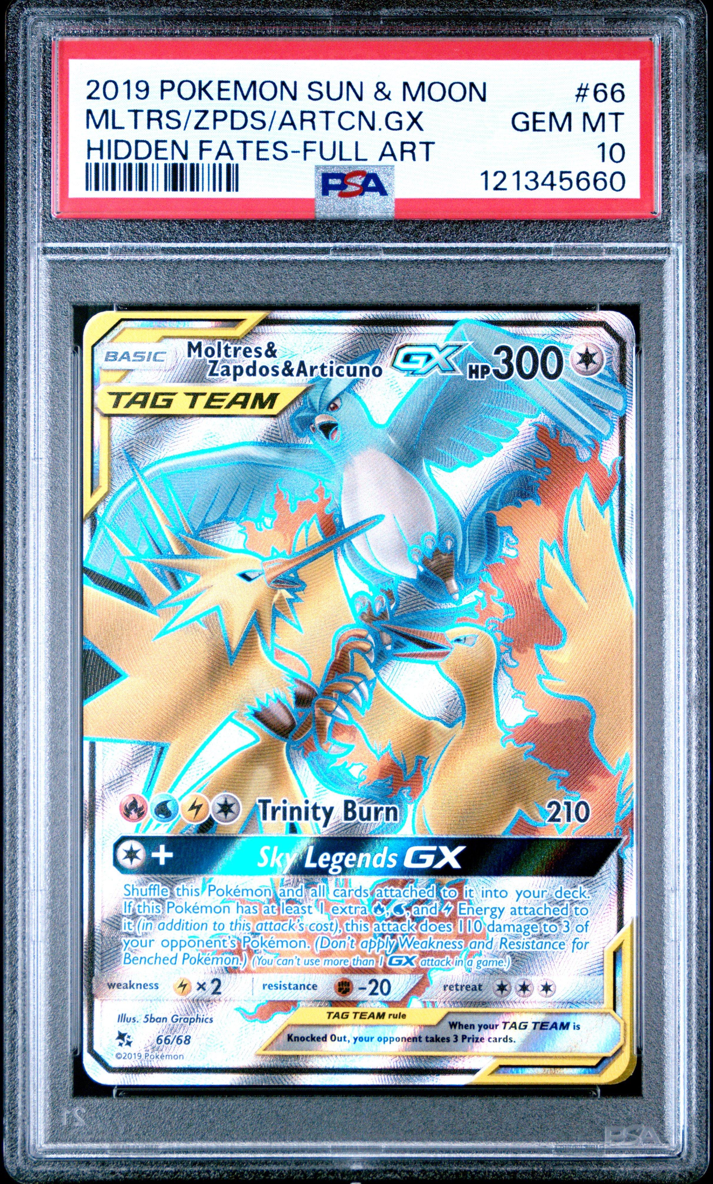 2019 Pokemon Sun & Moon Hidden Fates 66 Full Art/moltres & Zapdos