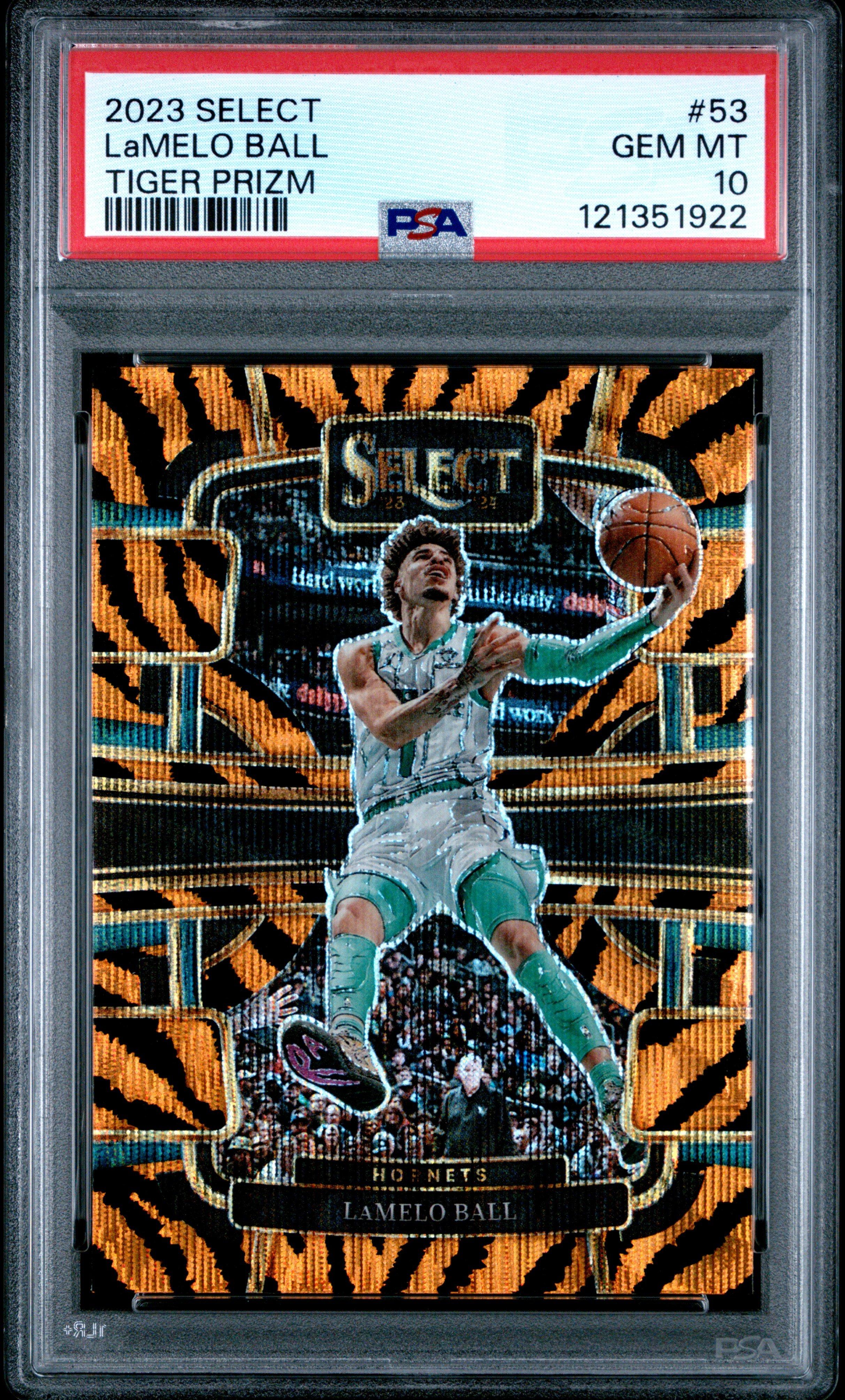 2023 Panini Select 53 Lamelo Ball Tiger Prizm PSA 10 Graded Card