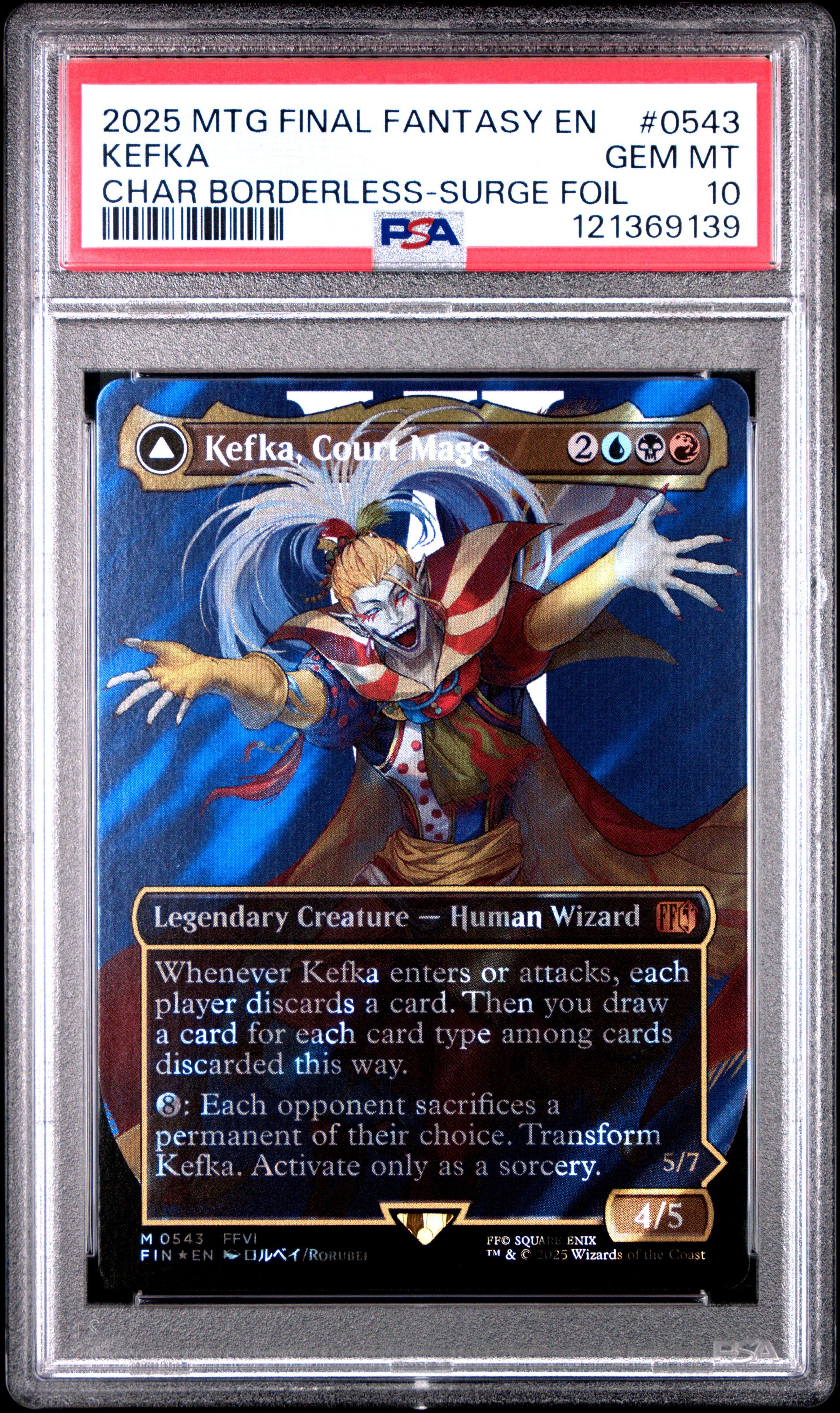 2025 Magic The Gathering Final Fantasy 0543 Kefka, Court Mage/kefka, Ruler  Of Ruin Character Borderless-surge Foil PSA 10 Graded Card | GameStop