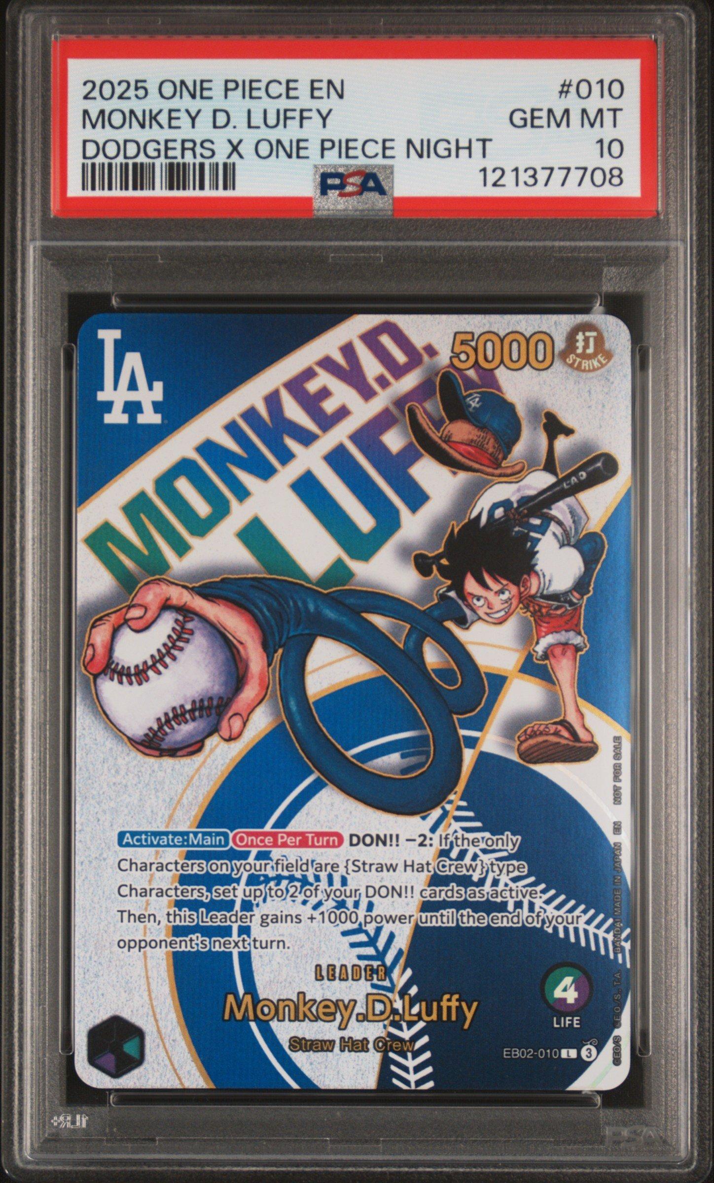 2025 One Piece Promos 010 Monkey D. Luffy Dodgers X One Piece