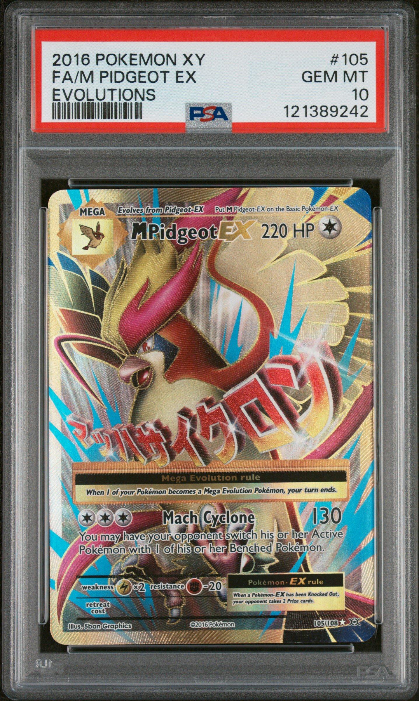 2016 Pokemon Xy Evolutions 105 Full Art/m Pidgeot Ex PSA 10 Graded