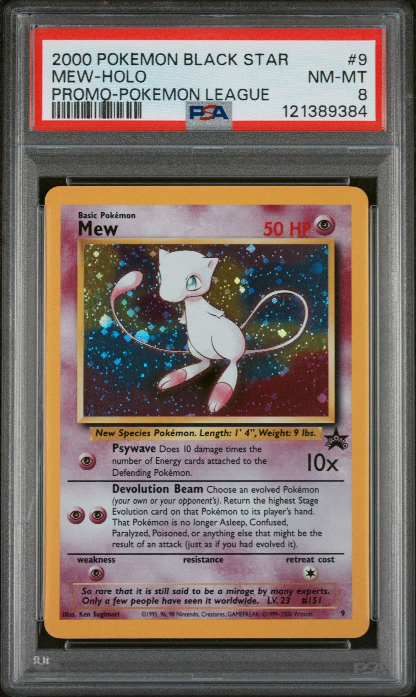 2000 Pokemon Promo Black Star 9 Mew-holo Pokemon League PSA 8