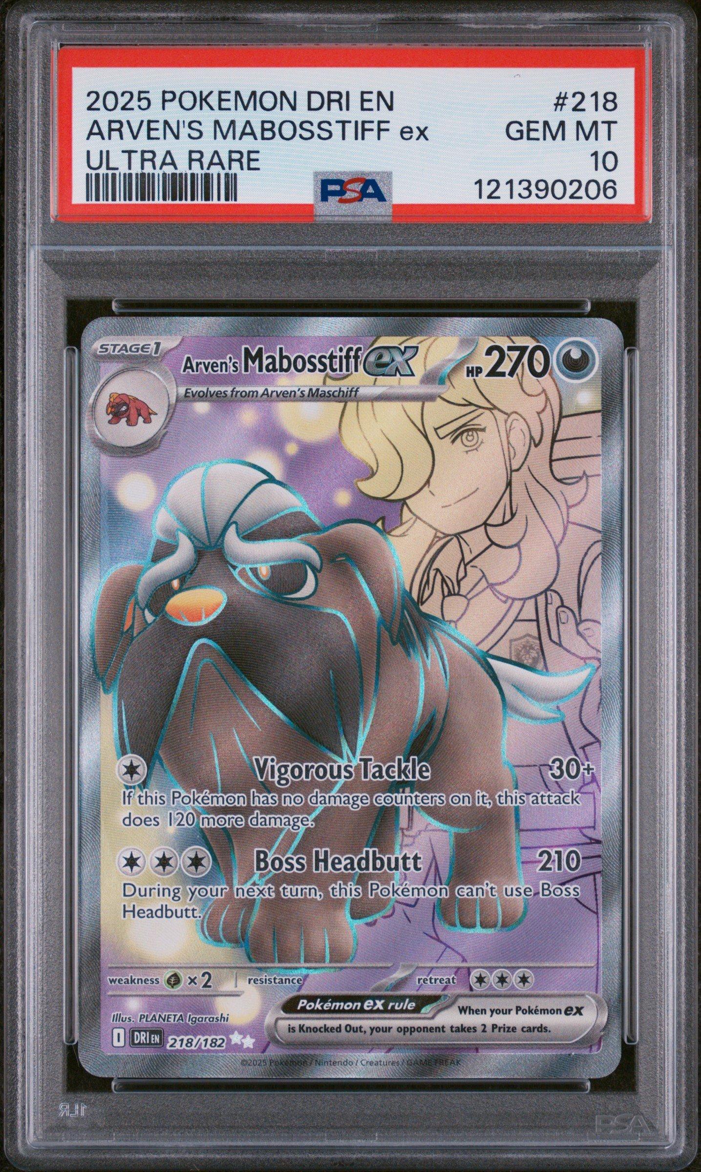 2025 Pokemon Dri En-destined Rivals 218 Arven's Mabosstiff Ex