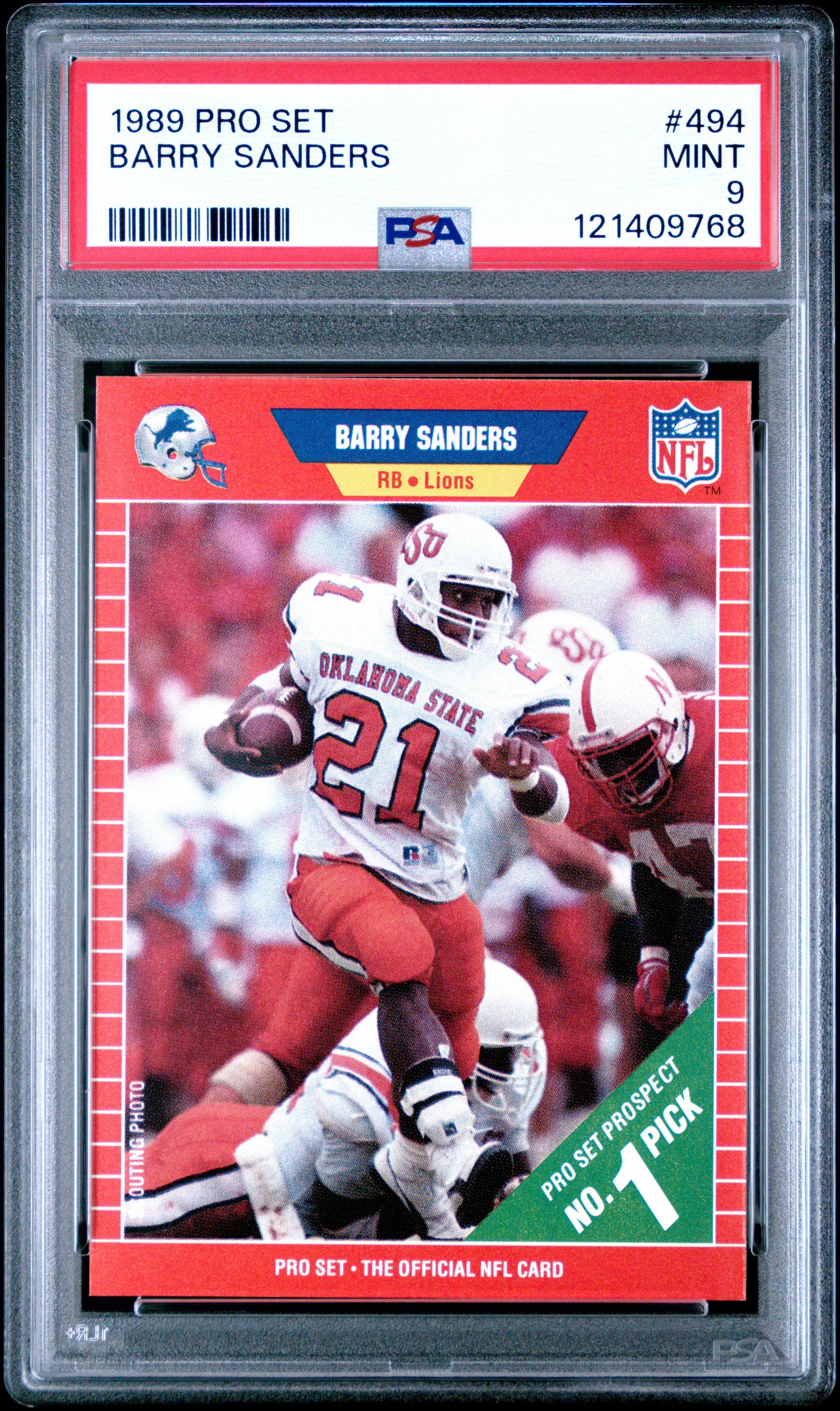 1989 Pro Set 494 Barry Sanders PSA 9