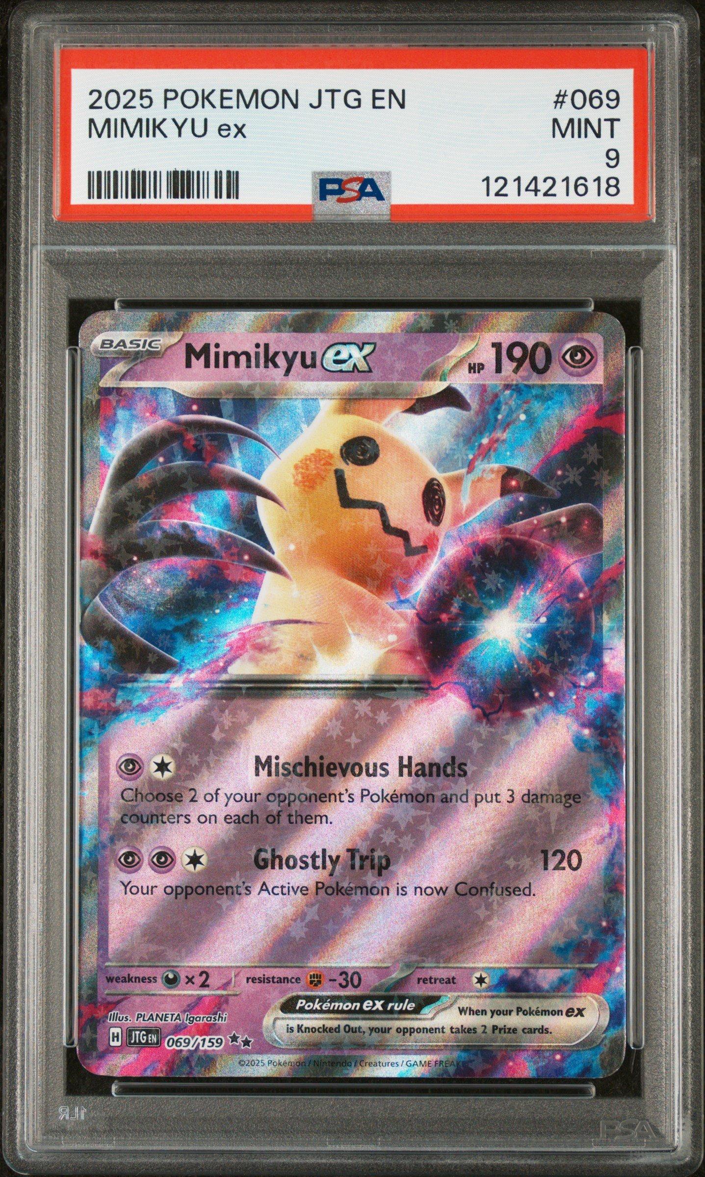2025 Pokemon Jtg En-journey Together 069 Mimikyu Ex PSA 9 Graded
