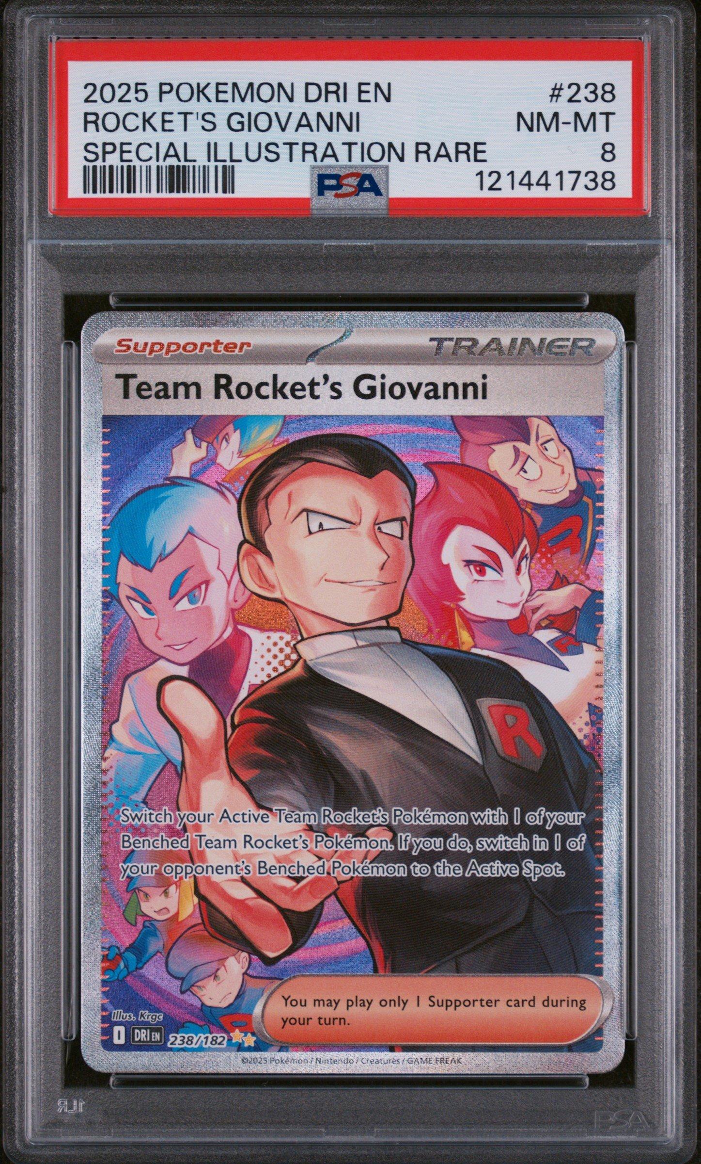 2025 Pokemon Dri En-destined Rivals 238 Team Rocket's Giovanni Special Illustration Rare PSA