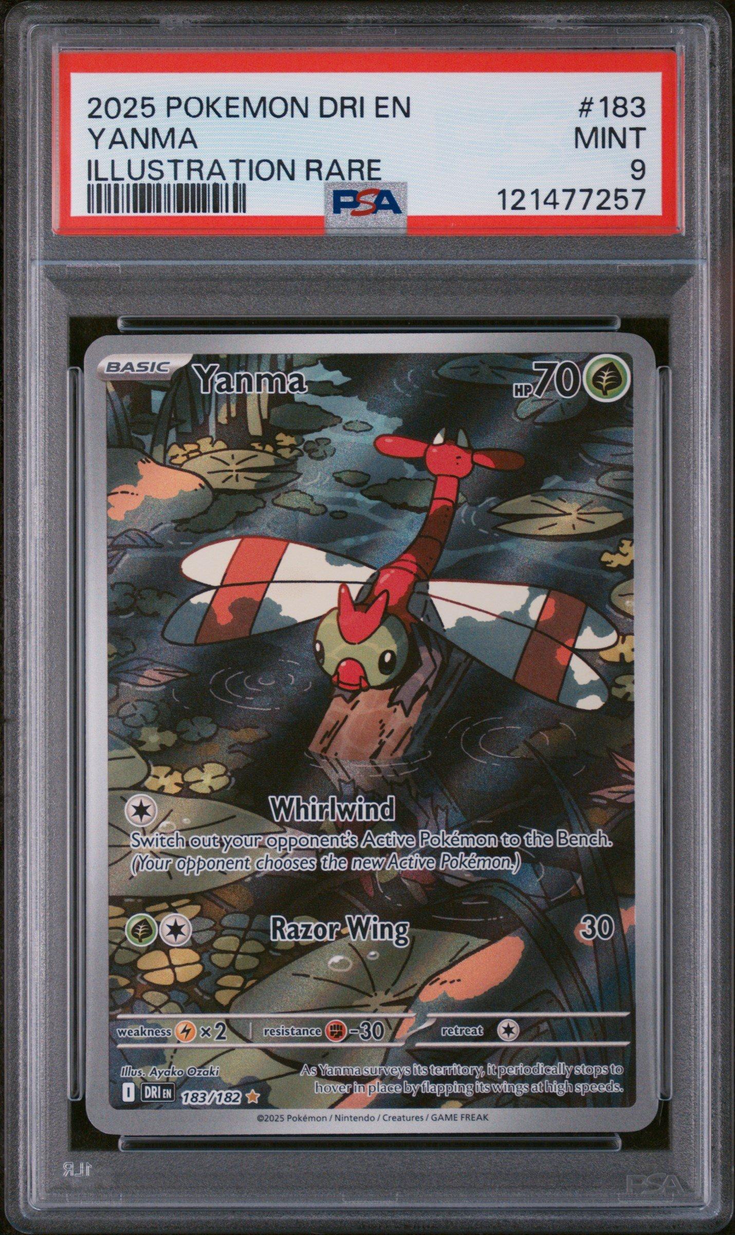 2025 Pokemon Dri En-destined Rivals 183 Yanma Illustration Rare PSA 9