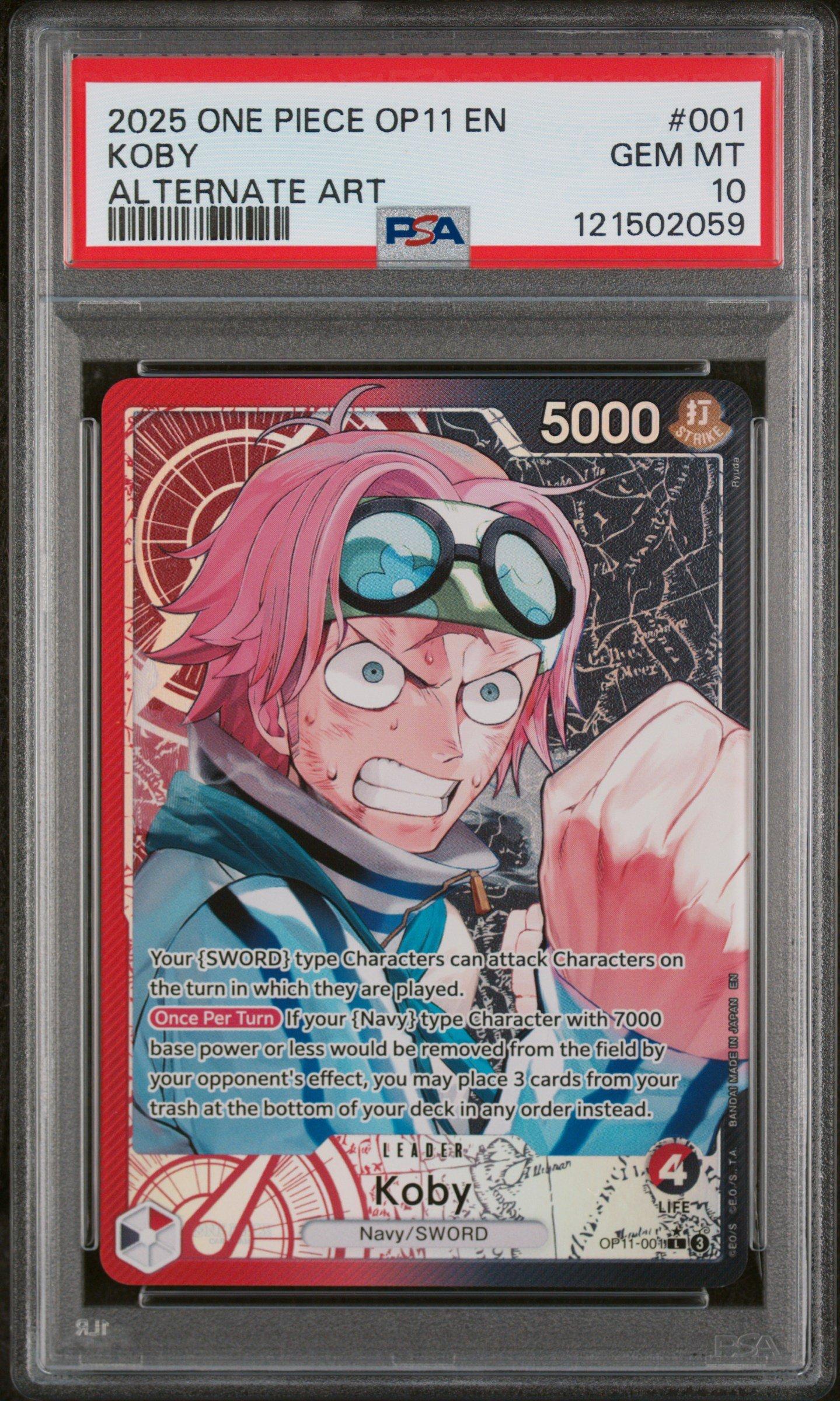 2025 One Piece Op11-a Fist Of Divine Speed 001 Koby Alternate Art