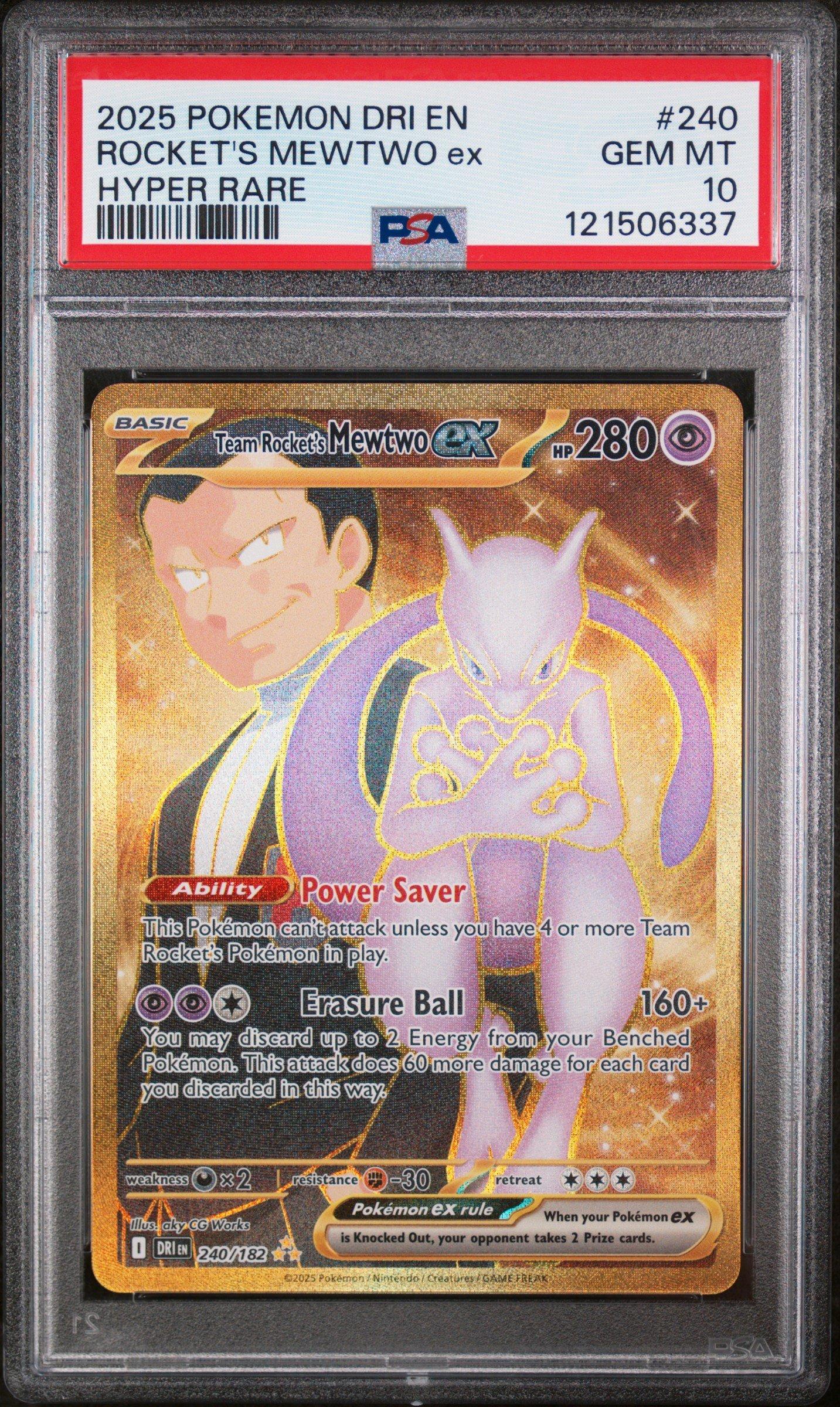 ポケモンカード Mewtwo EX 25周年記念版 Gem Mint 10 2025 Pokemon Dri En-destined Rivals 240 Team Rocket's Mewtwo Ex
