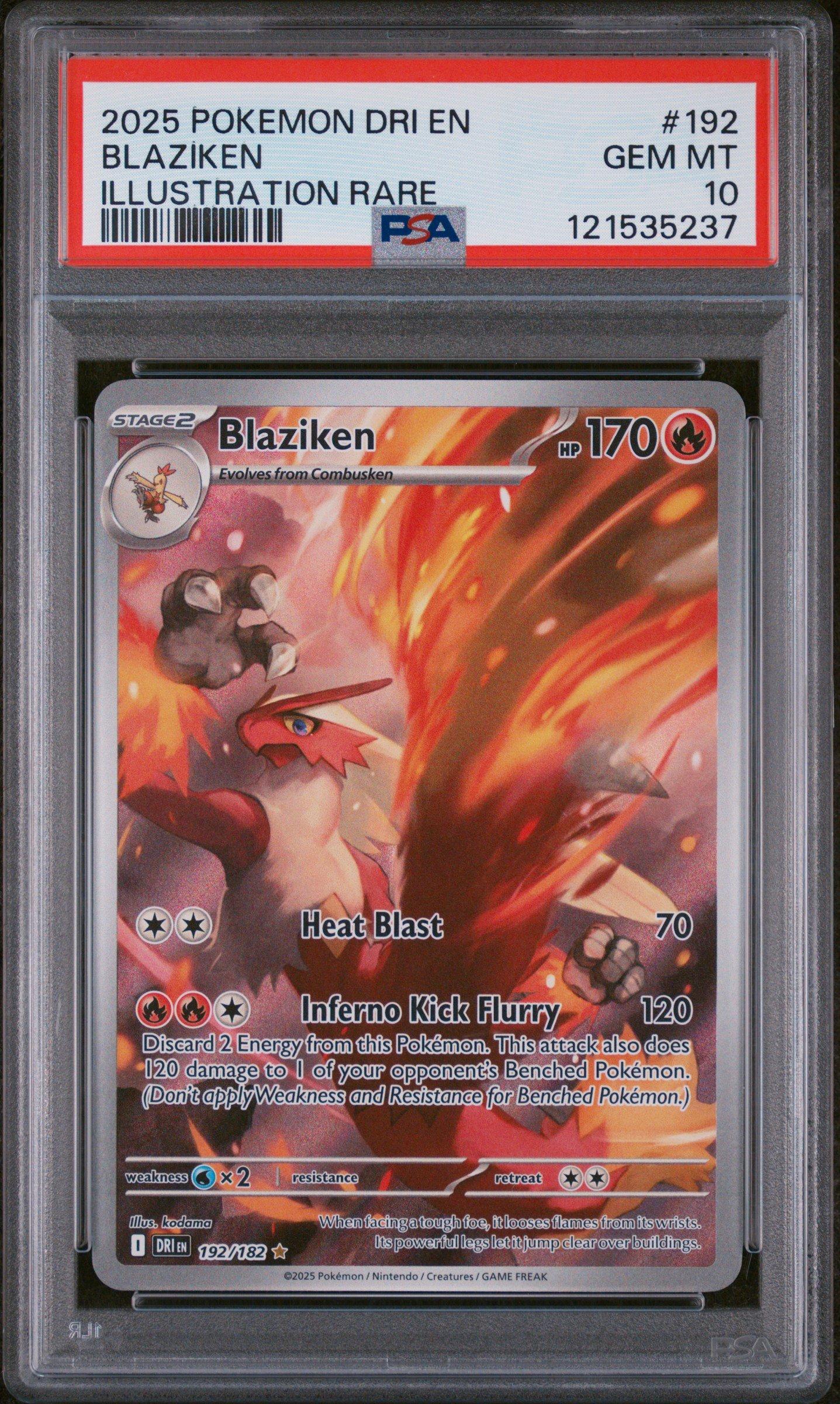 Pokémon card 2025 Pokemon Dri En-destined Rivals 192 Blaziken Illustration Rare