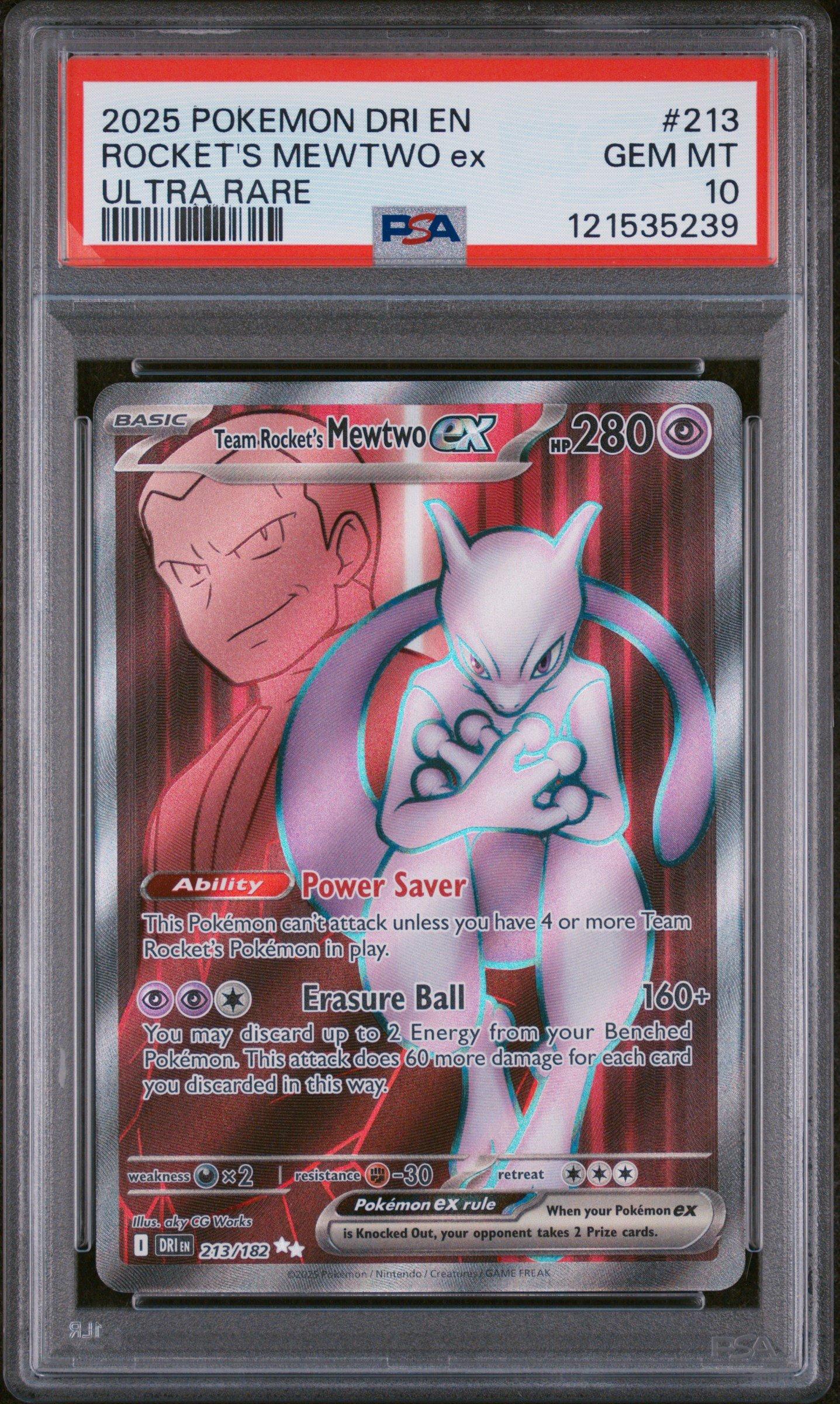 2025 Pokemon Dri En-destined Rivals 213 Team Rocket's Mewtwo Ex