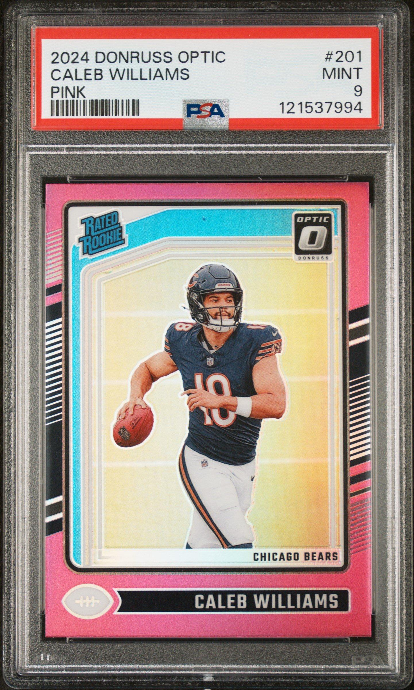 2024 Panini Donruss Optic 201 Caleb Williams Pink PSA 9