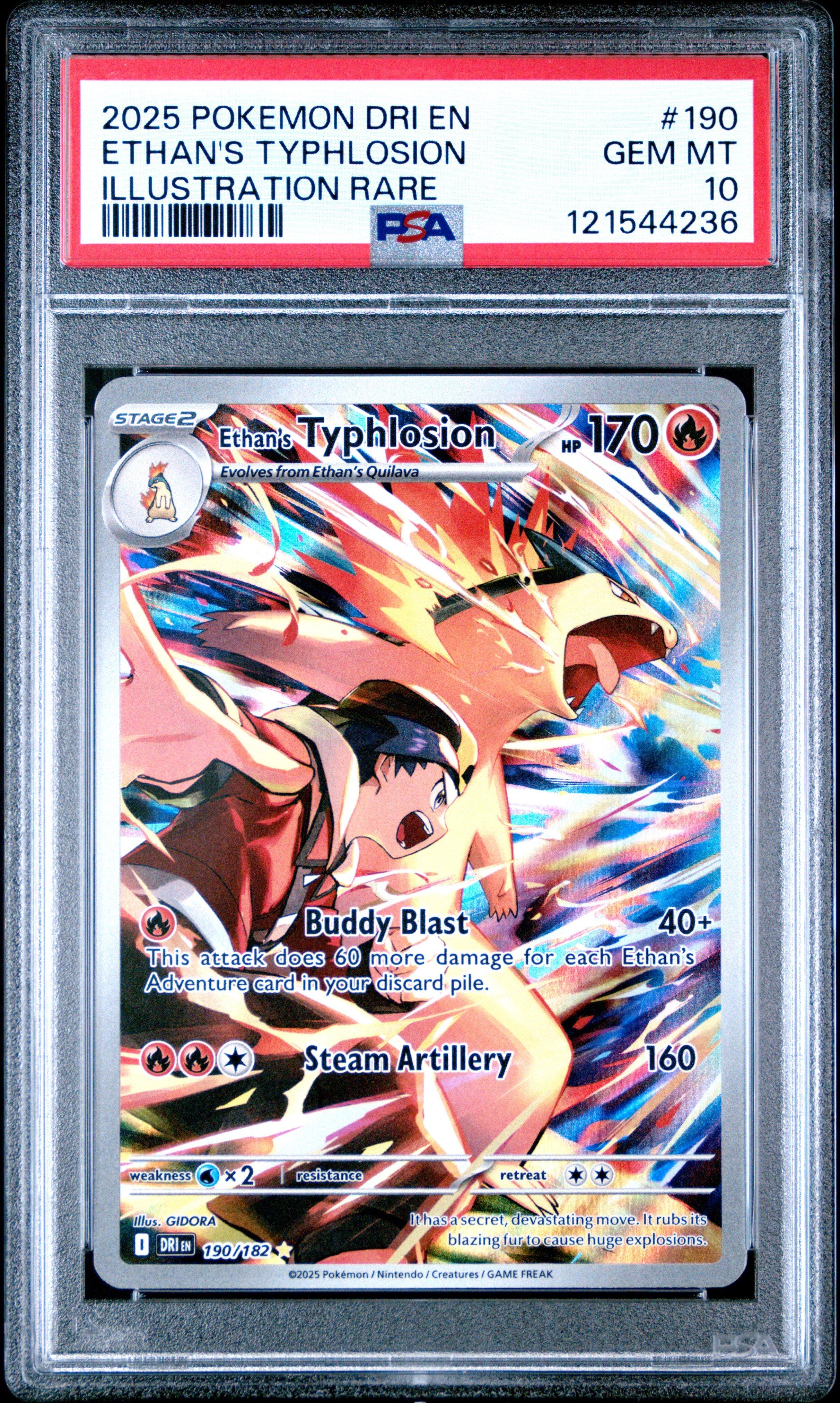 【PSA10】エテボース　ビンタ　テュアルテール 2025 Pokemon Dri En-destined Rivals 190 Ethan's Typhlosion