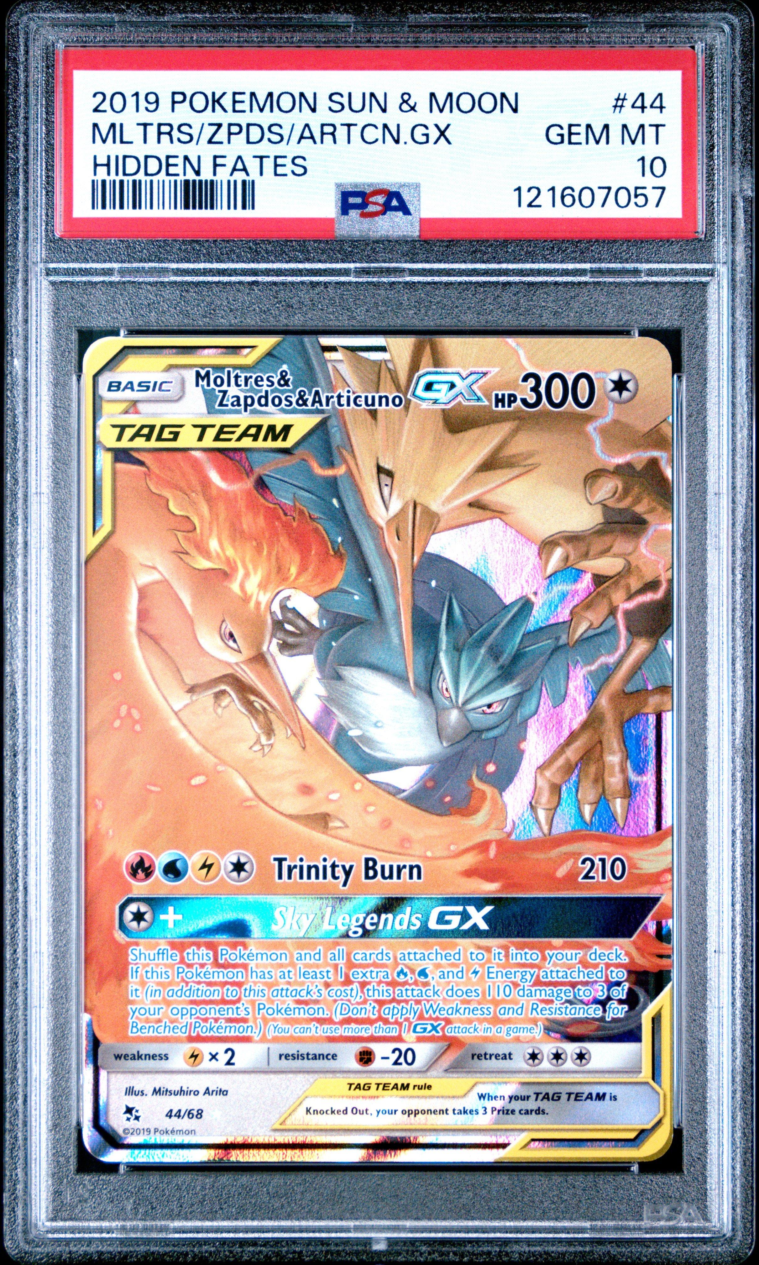 2019 Pokemon Sun & Moon Hidden Fates 44 Moltres & Zapdos