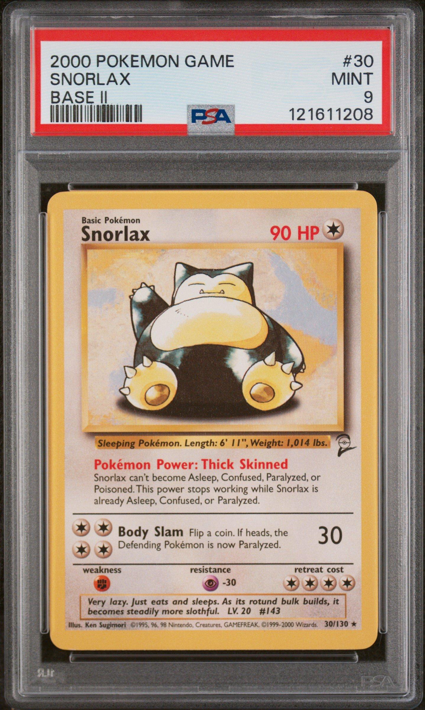 2000 Pokemon Game Base Ii 30 Snorlax PSA